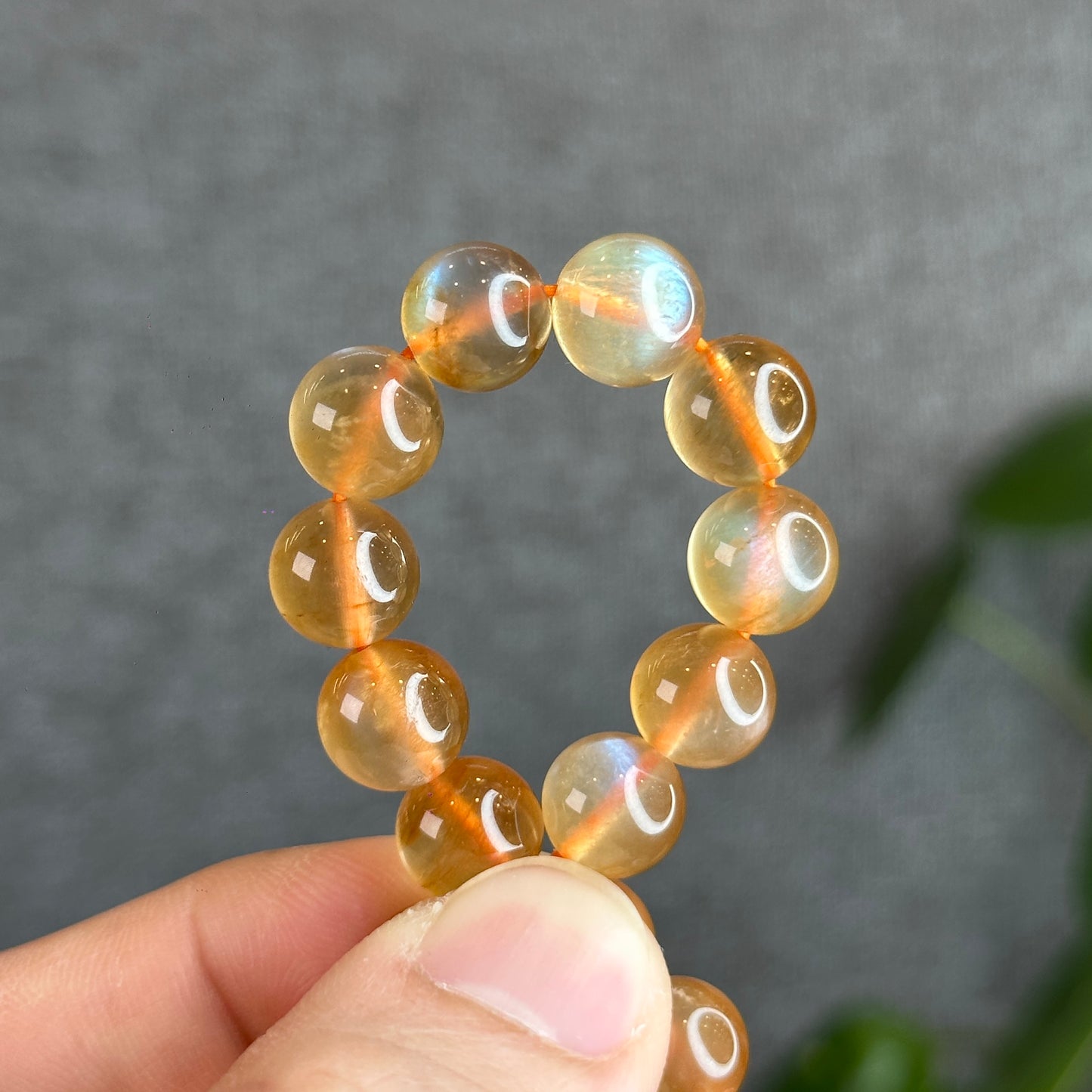 Natural Andesine Labradorite Bracelet High Quality Bracelet Size 9 mm