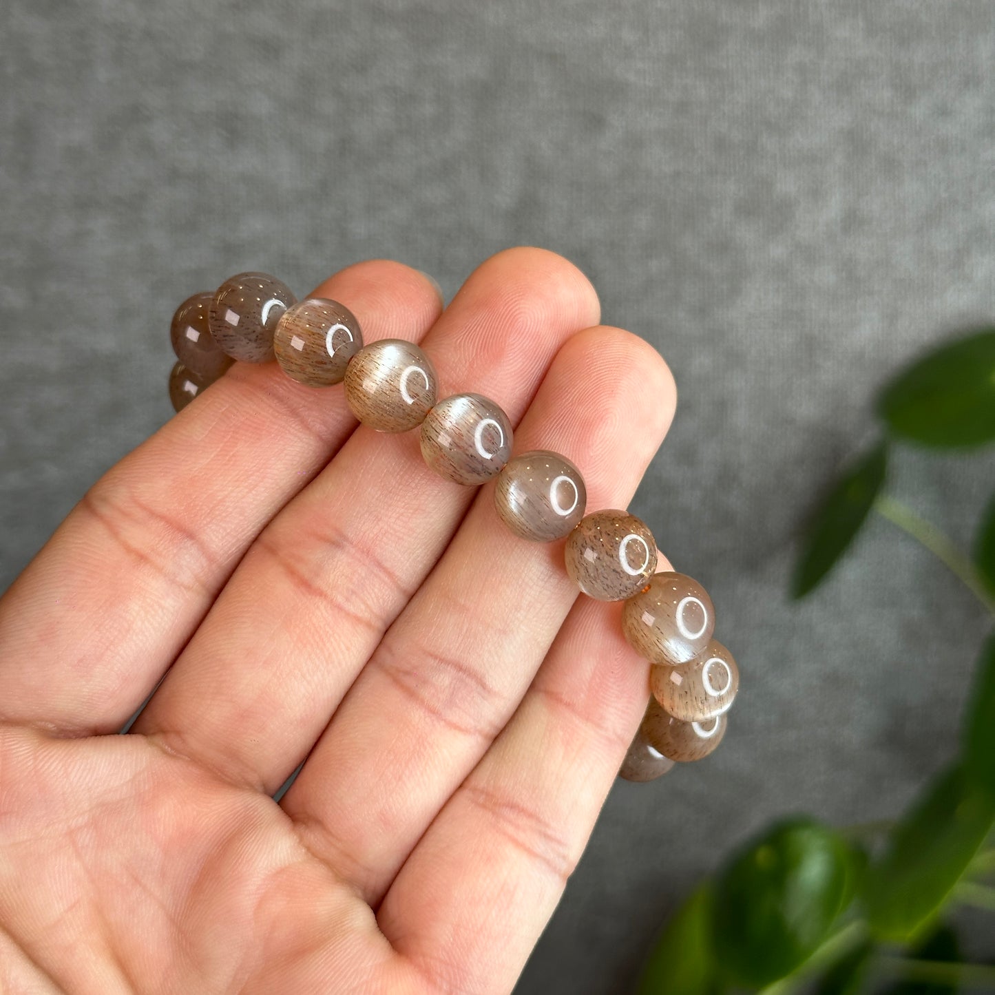 Natural Golden Skeletal Sunstone Bracelet Size 10 mm