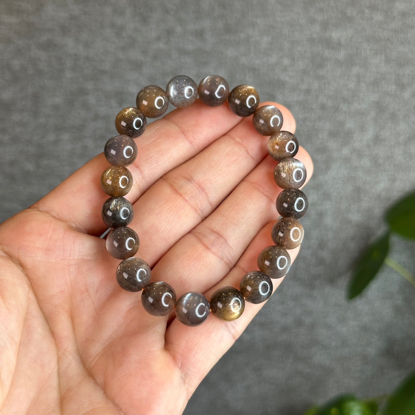 Natural Golden Skeletal Sunstone Bracelet Size 9.8 mm