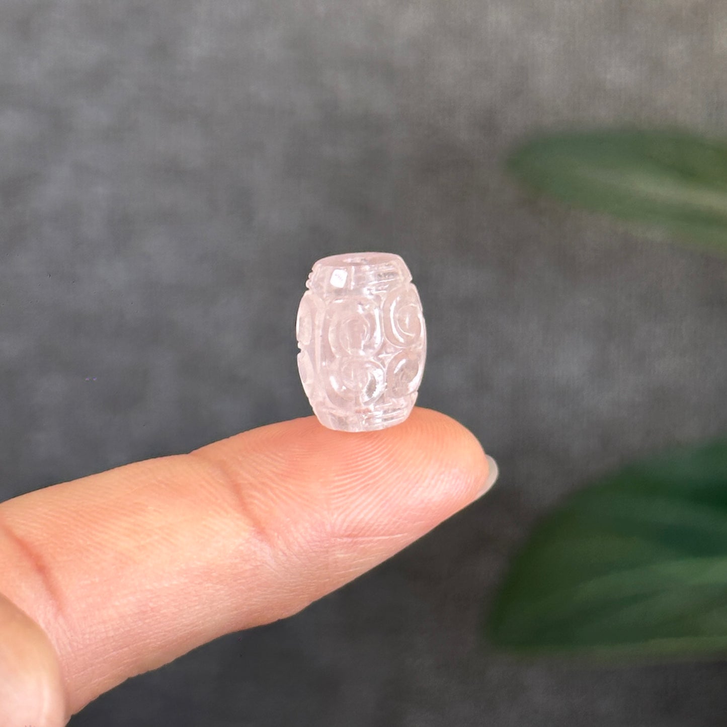 Rose morganite béryl sculpté lu string perle taille 10,5 mm