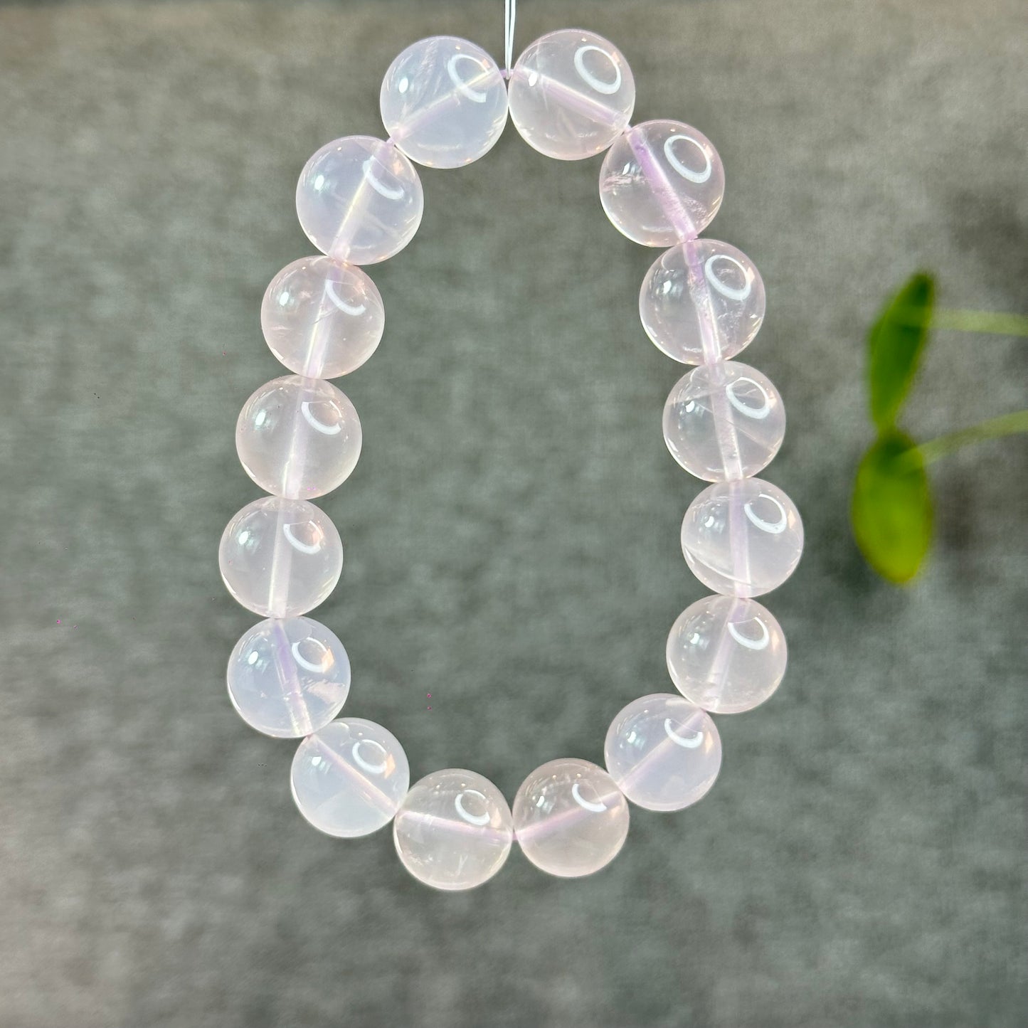 Lavender Mozambique Natural Rose Quartz Bracelet Size 14 mm