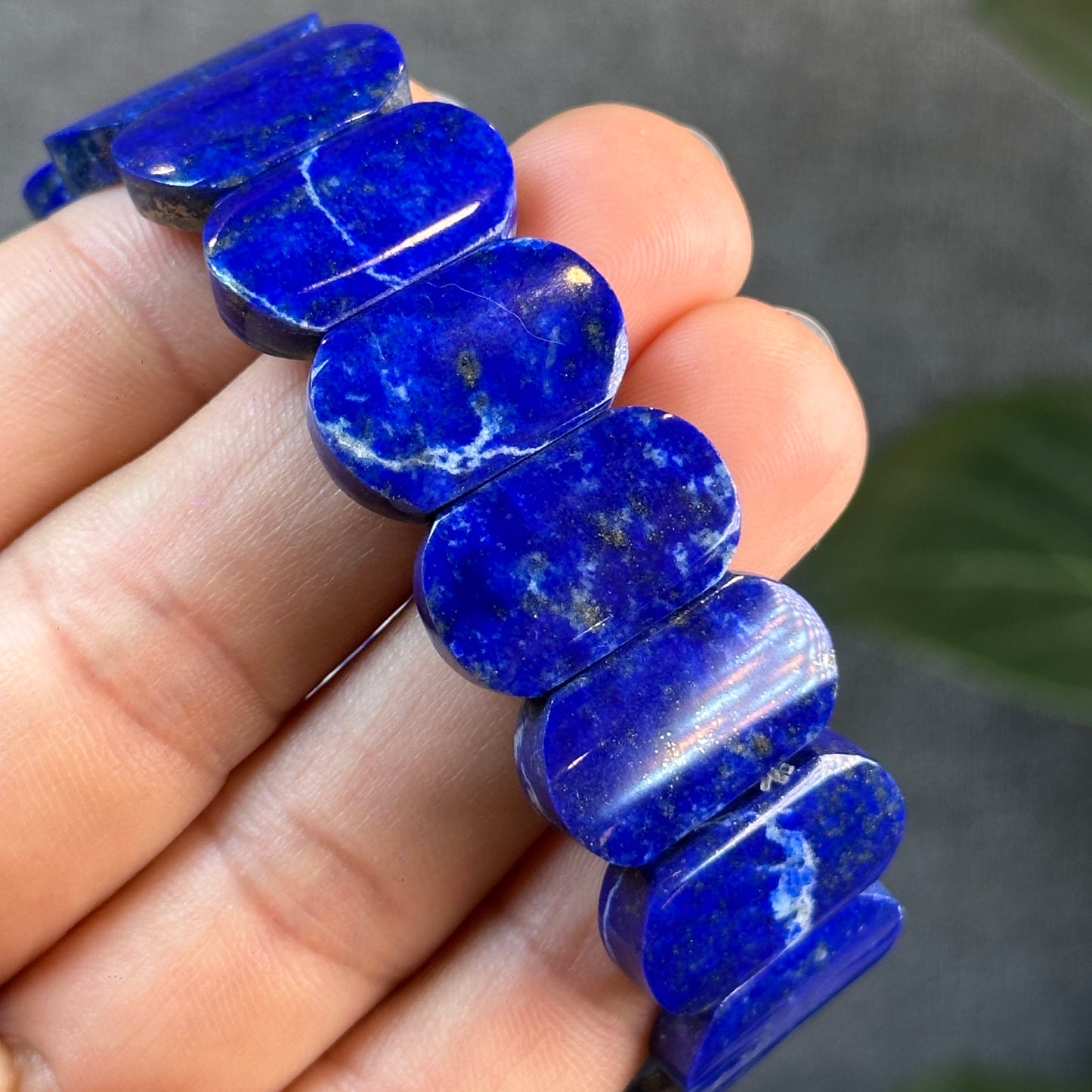 Square Natural Lapis Lazuli Bracelet Size 19 mm