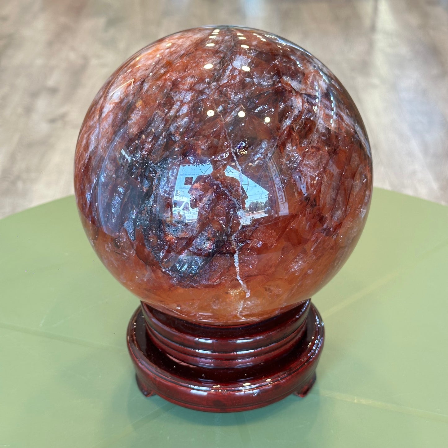 Natural Fire Quartz Sphere