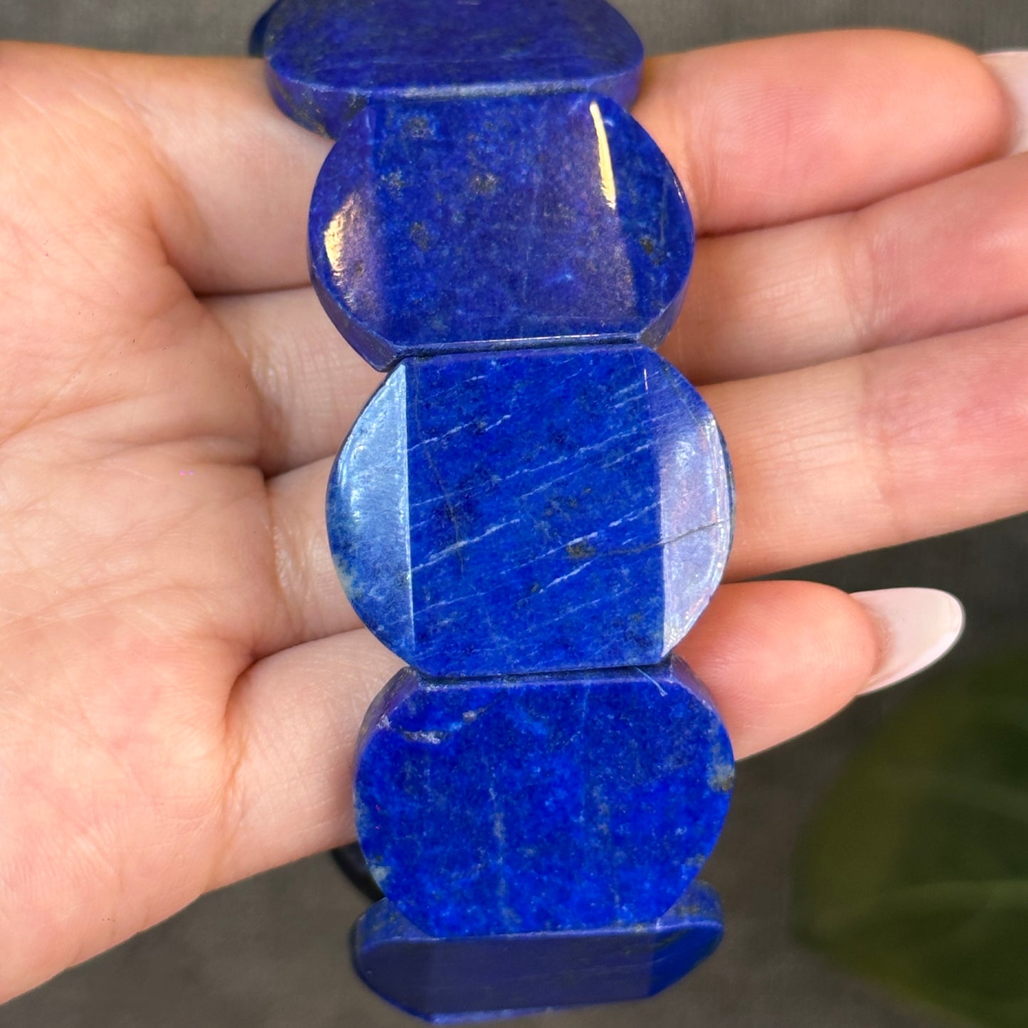 Square Natural Lapis Lazuli Bracelet Size 26 mm