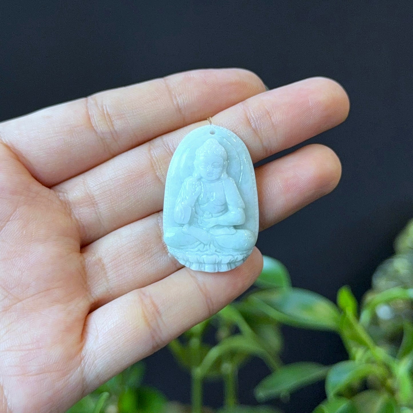 Sakyamuni (Adida) Buddha Natural Jadeite Jade Pendant - Year of Dog and Pig