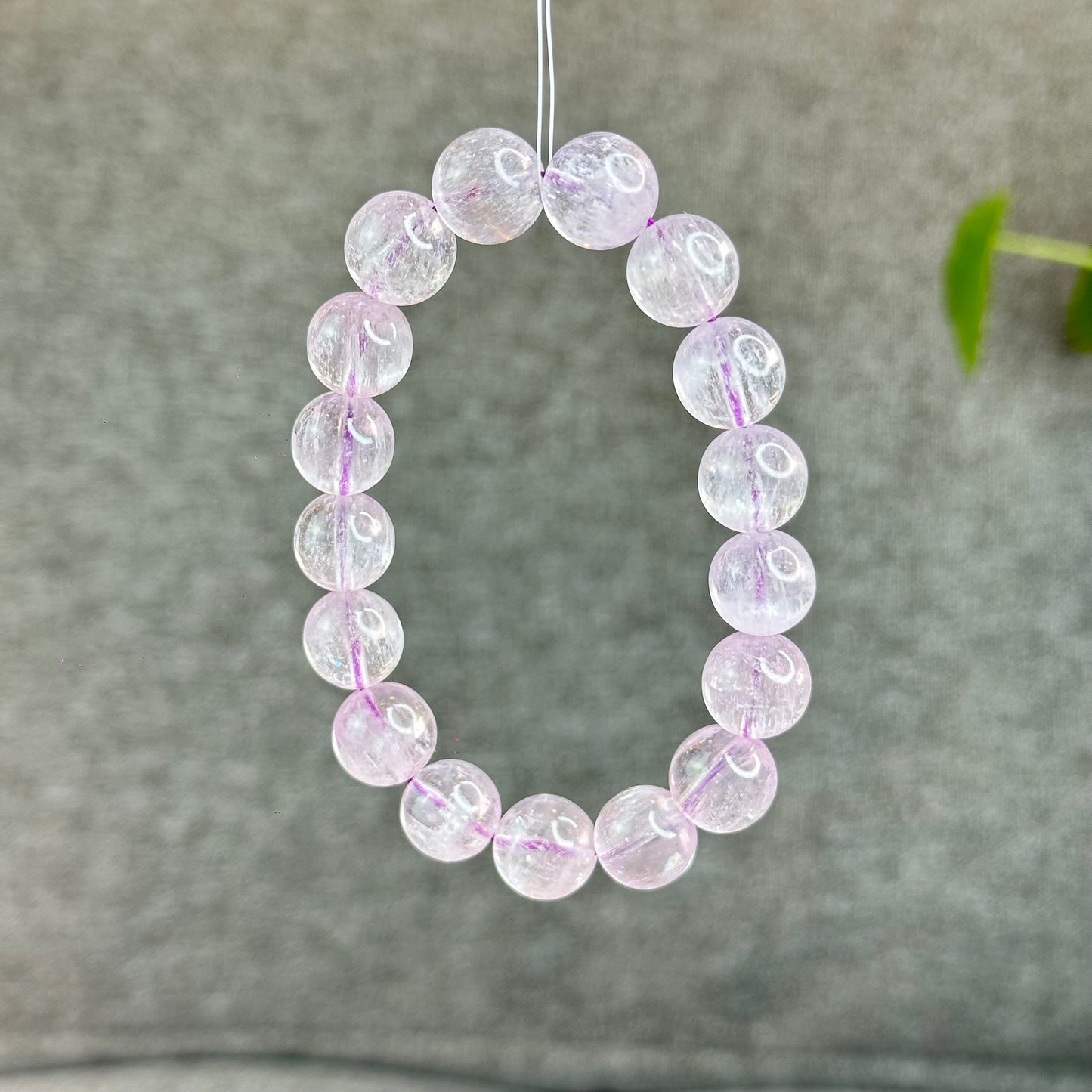Kunzite Bracelet Size 12 mm with Gem Review Certificate