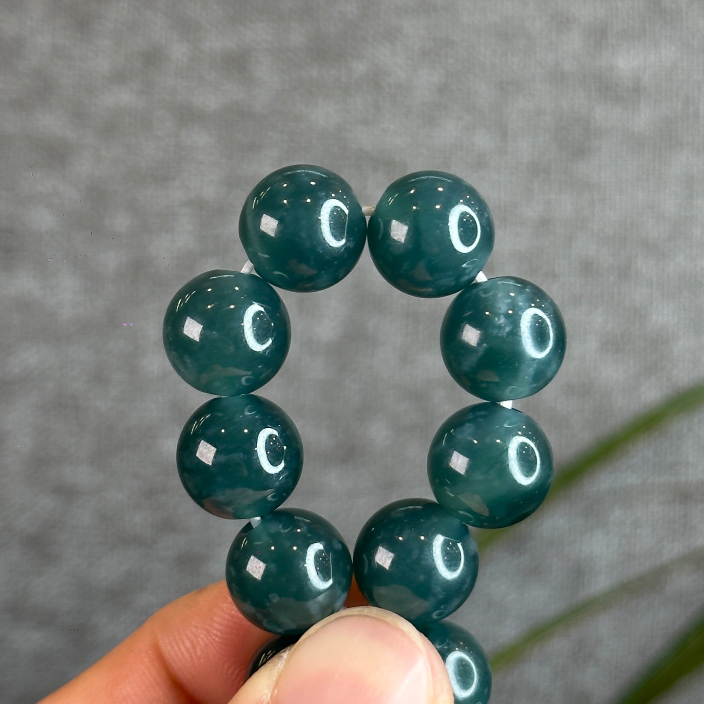 Natural Dark Blue Water Jadeite Jade Bracelet Size 11.8 mm