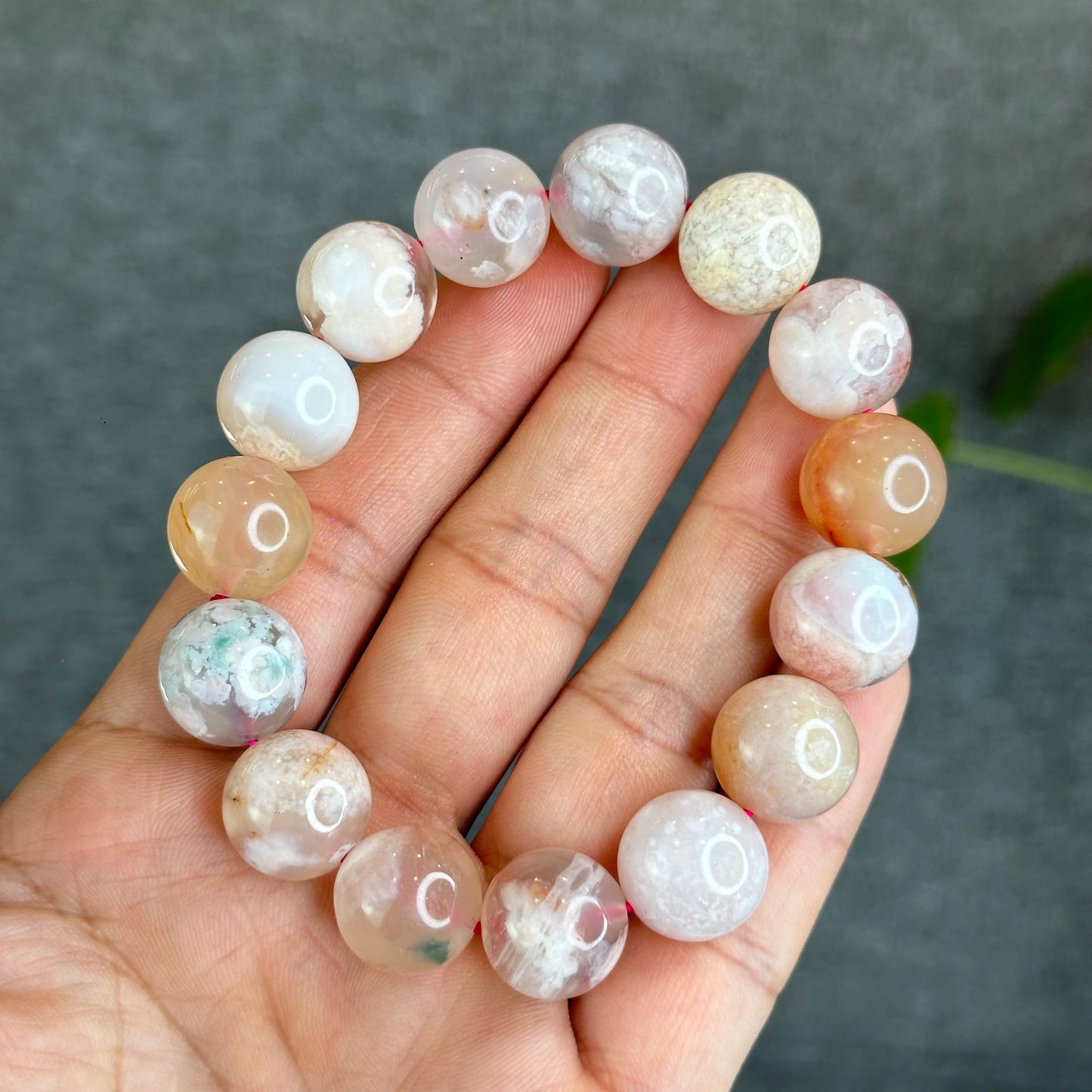 Bracelet Agate Florale Taille 14,5 mm