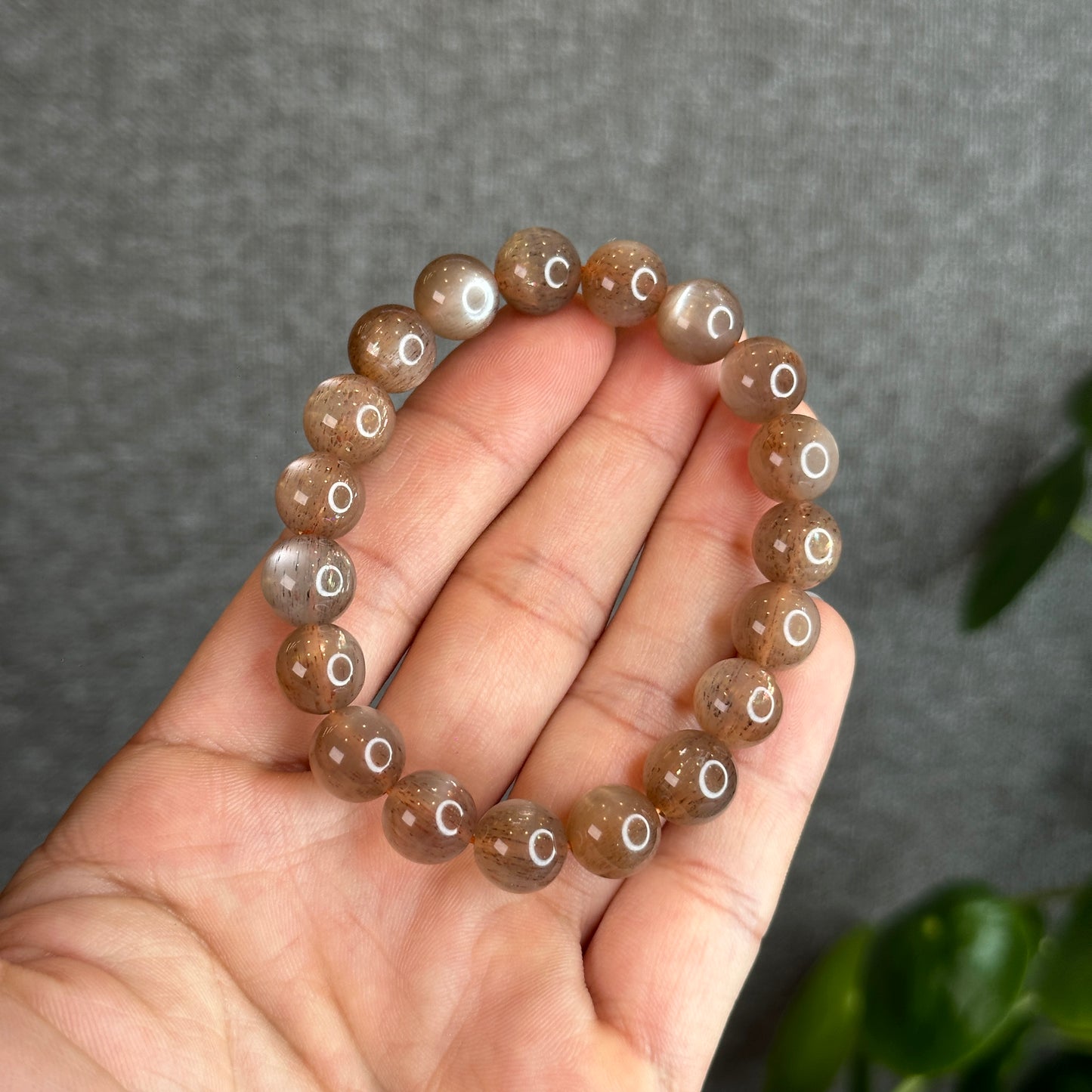 Natural Golden Skeletal Sunstone Bracelet Size 10 mm