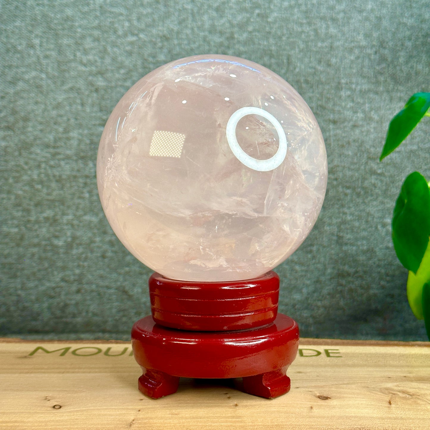 Natural Rose Quartz Sphere with Stand