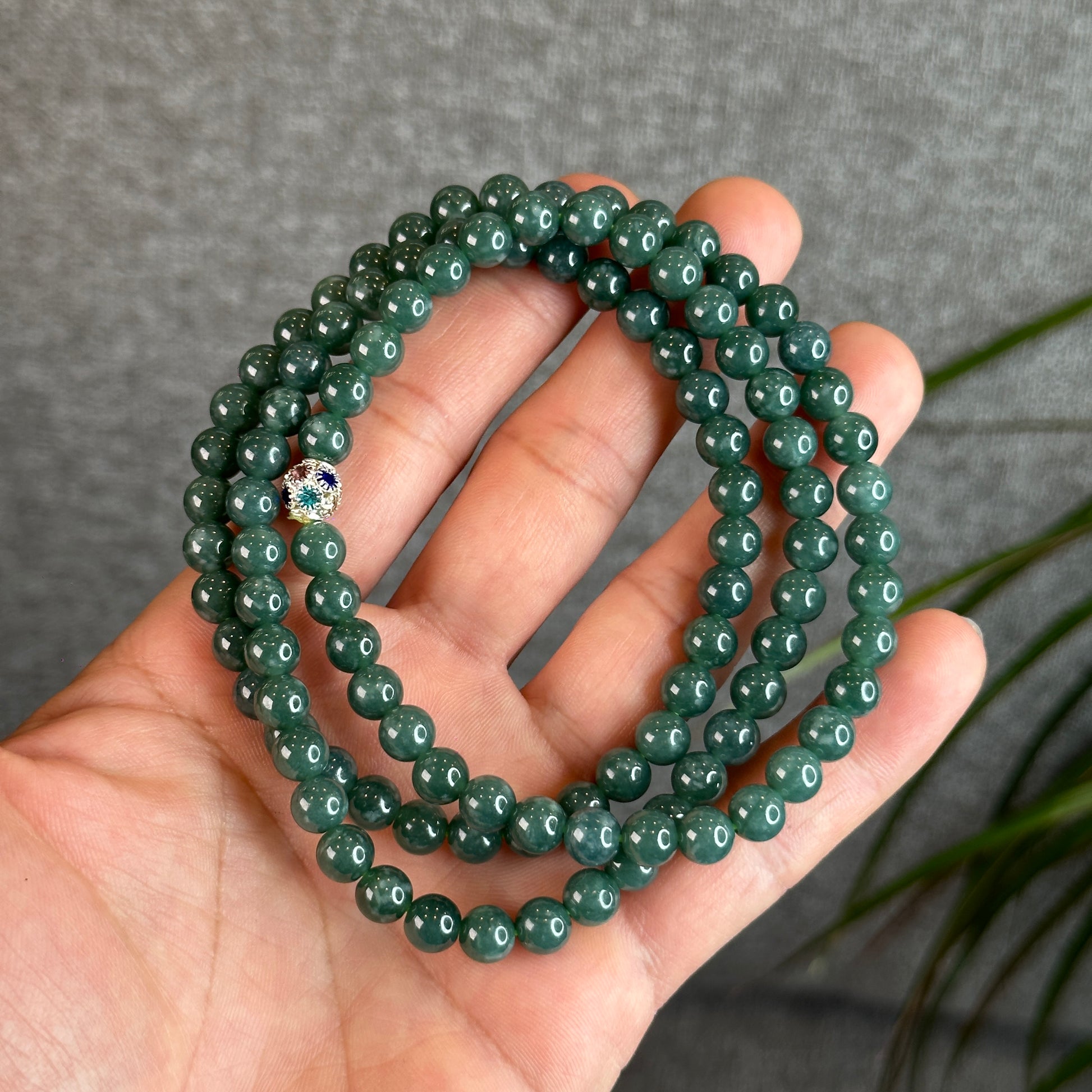 Natural Water Green Jadeite Jade Bracelet  - Natural Stone