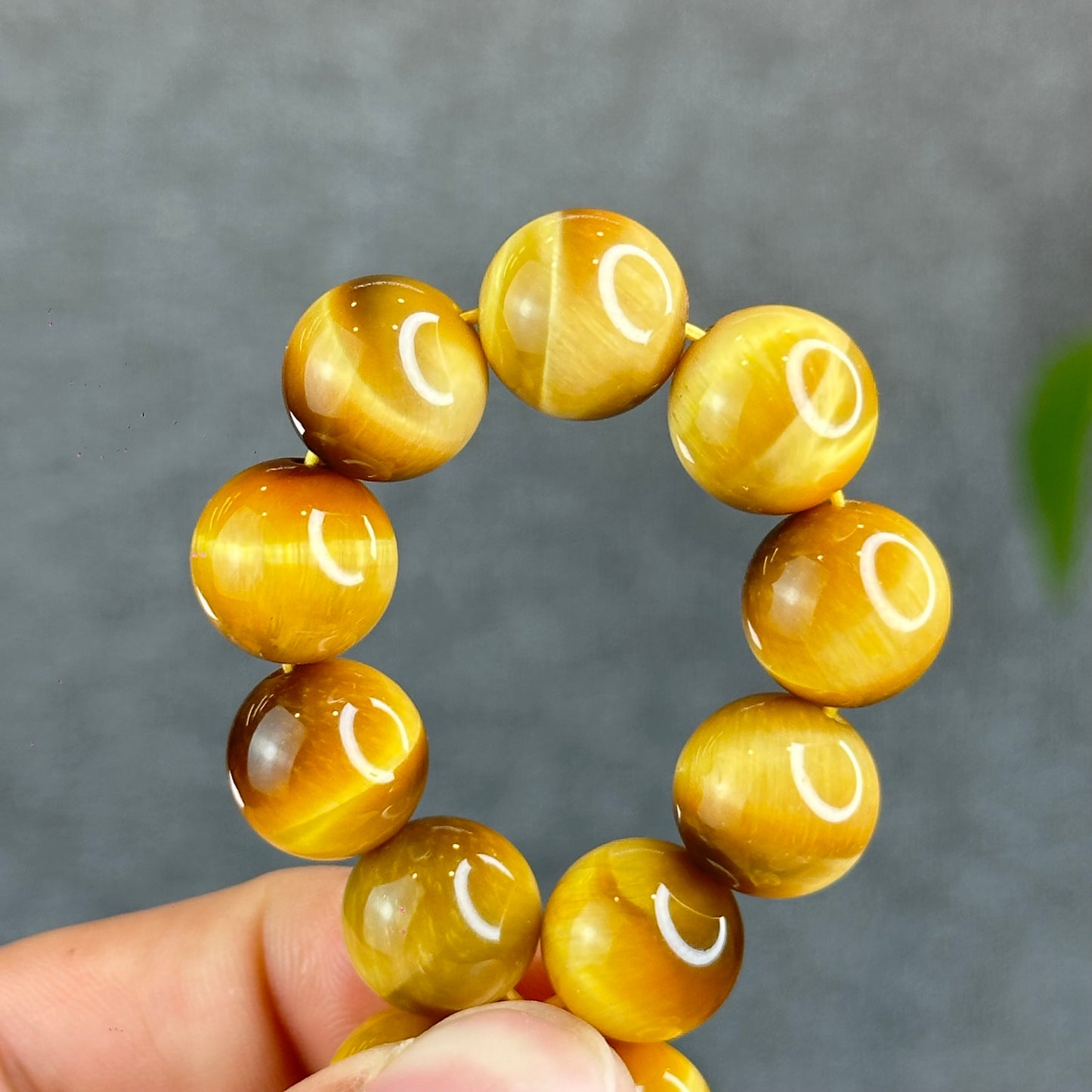 Natural Golden Center Tiger Eye Bracelet Size 12 mm