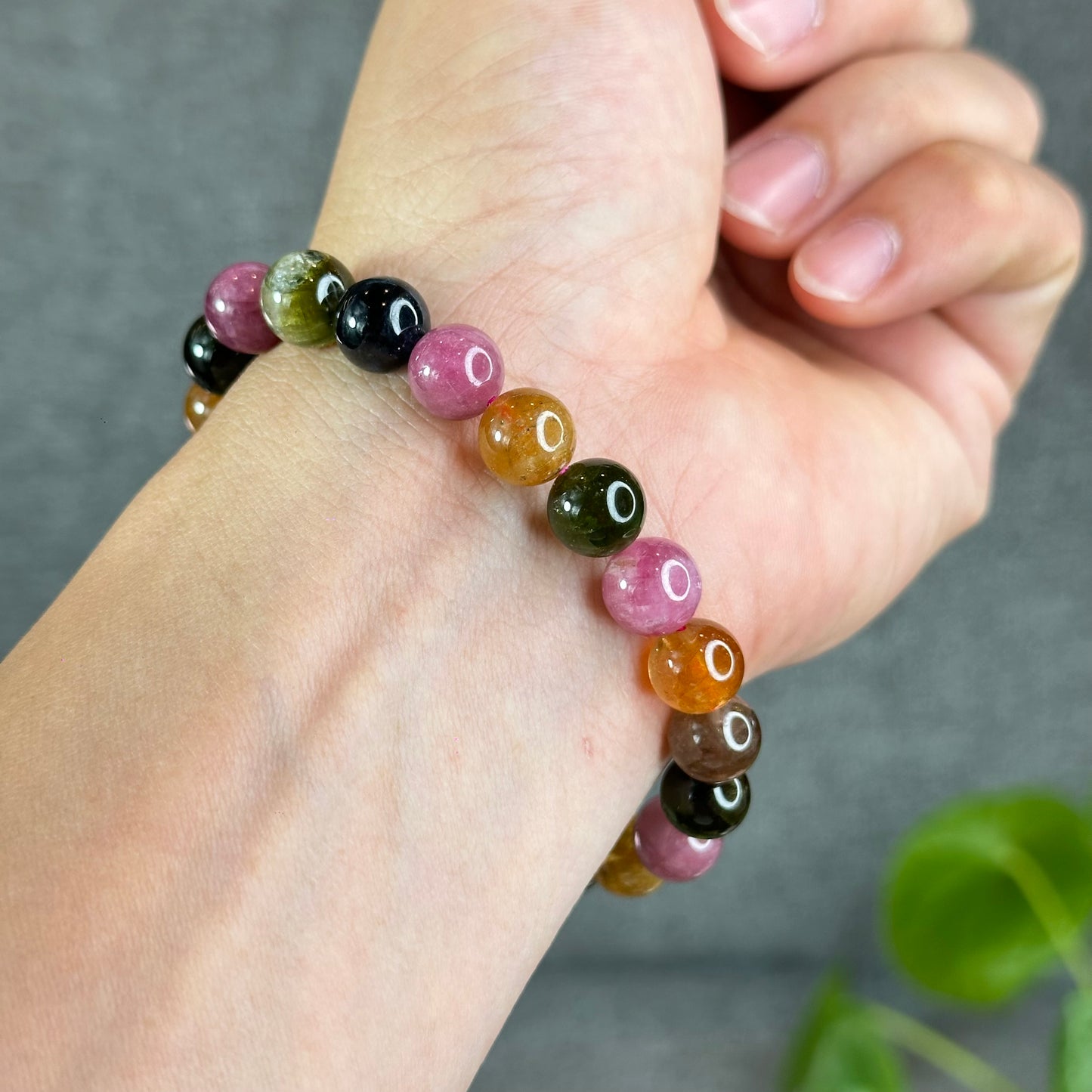 Natural Multi-Colour Tourmaline Bracelet Size 9 mm