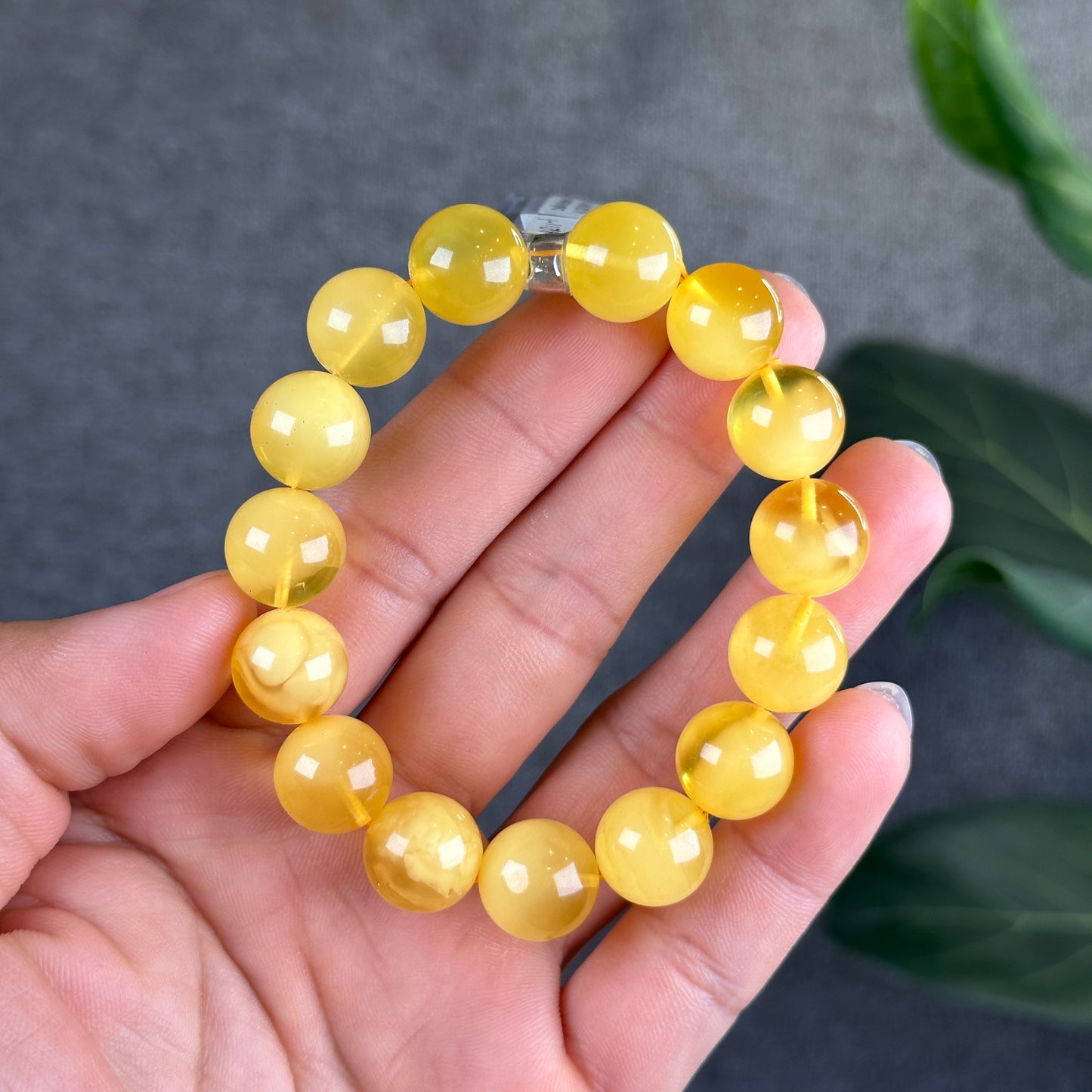 Natural Golden Amber Bracelet Size 12.5 mm