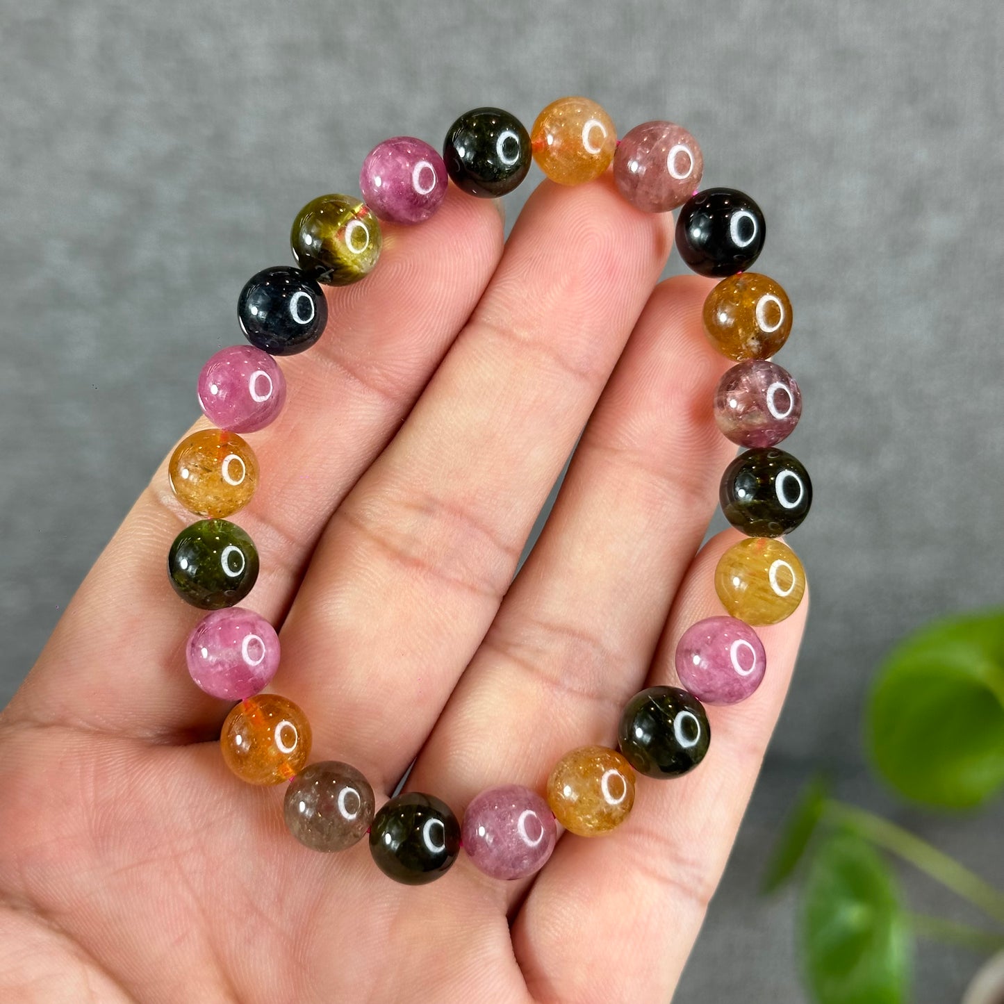 Natural Multi-Colour Tourmaline Bracelet Size 9 mm