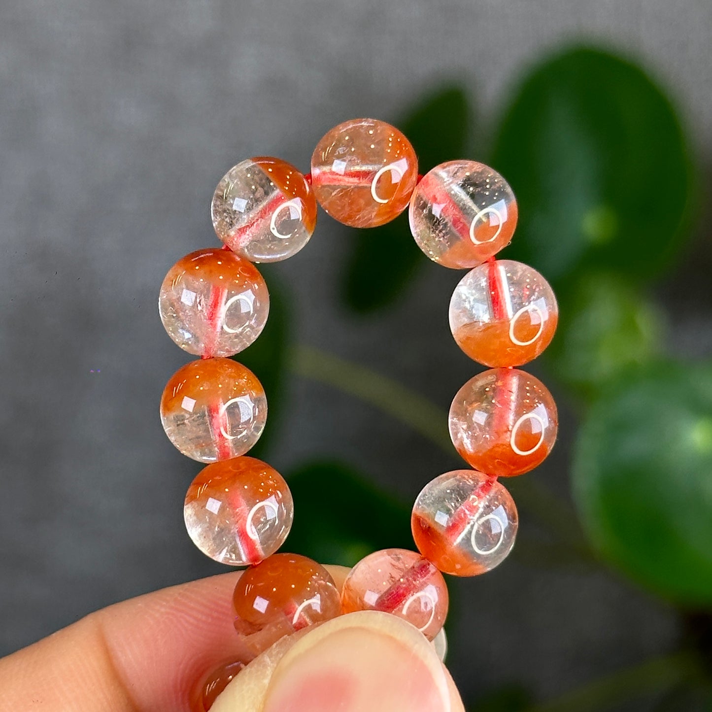 Natural Red Amphibole Bracelet Size 8.2 mm