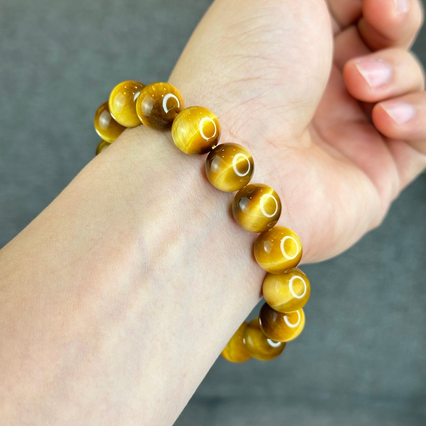 Natural Golden Center Tiger Eye Bracelet Size 12 mm
