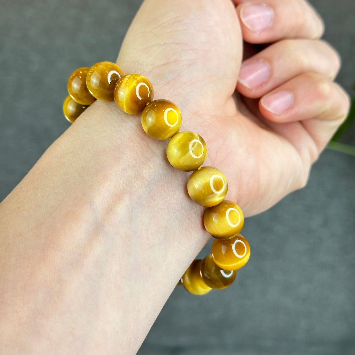 Natural Golden Center Tiger Eye Bracelet Size 12 mm