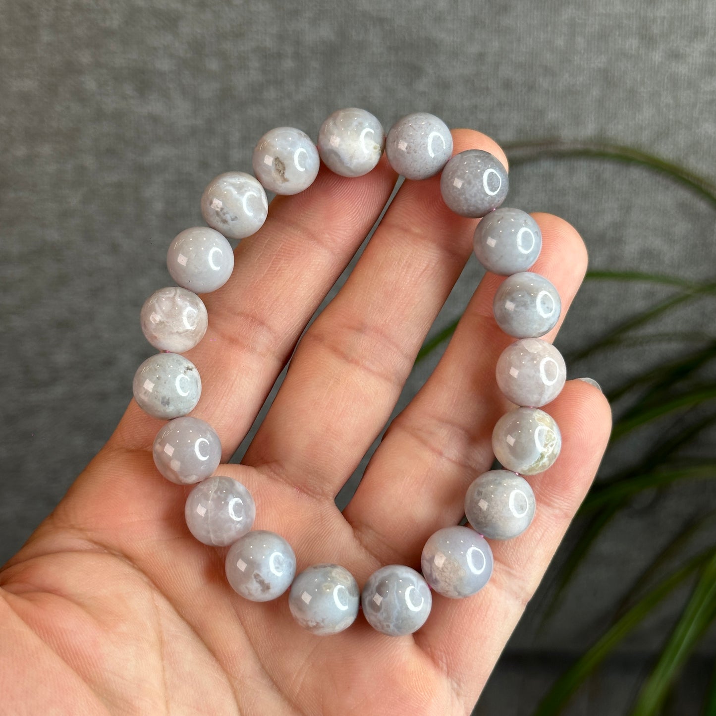 Purple Floral Agate Bracelet Size 11.5 mm | Mississauga Crystal Store