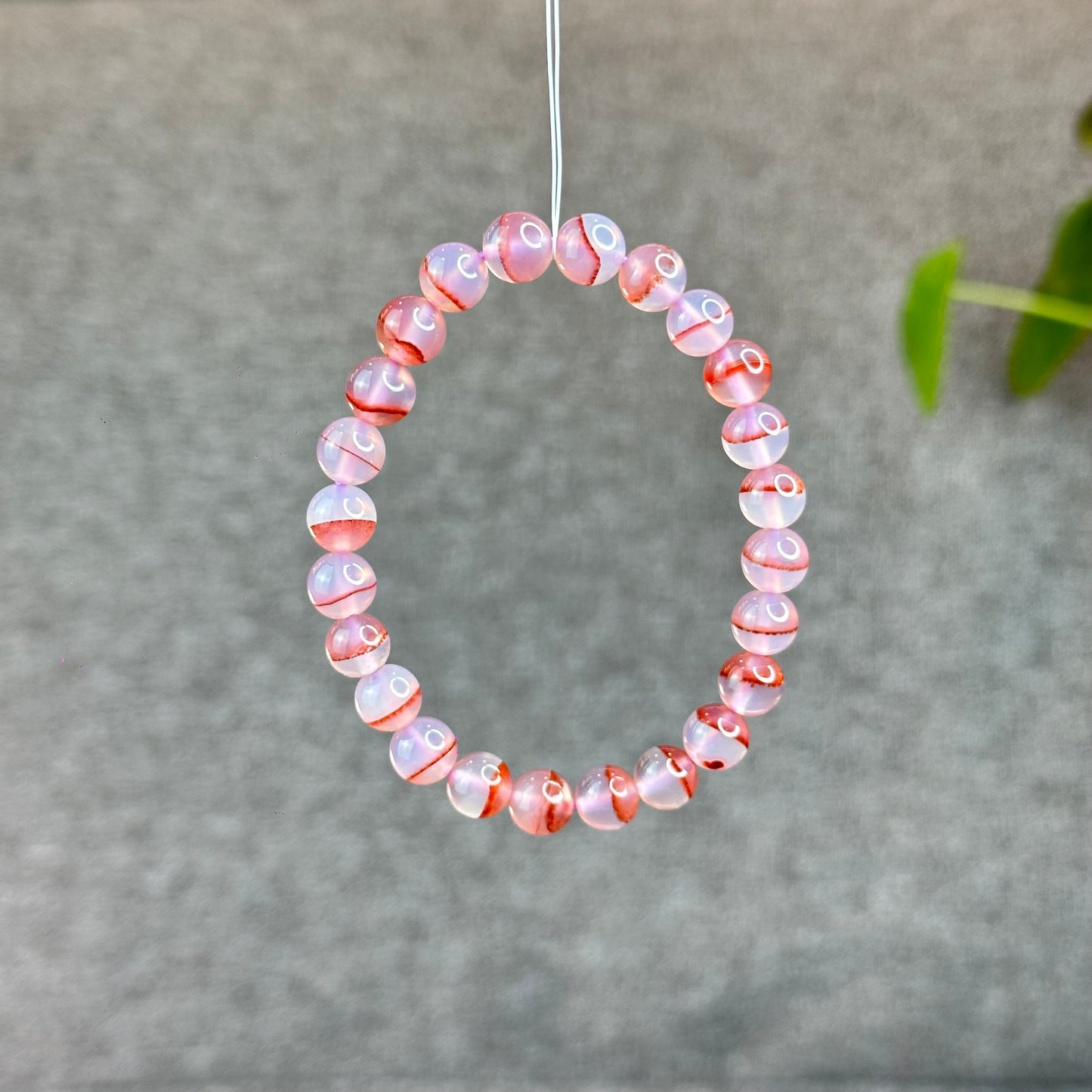 Natural Cinnabar Agate Bracelet Size 8 mm
