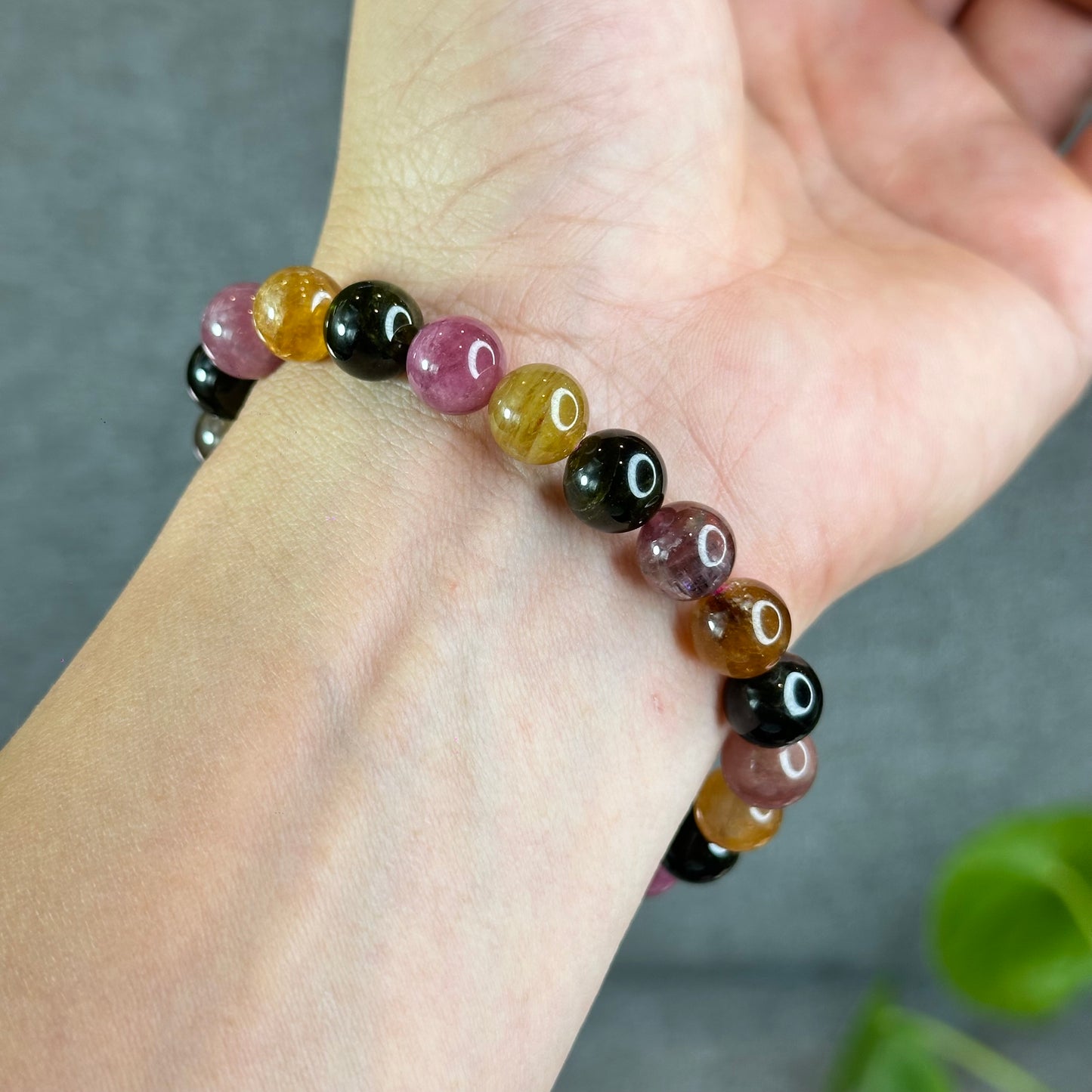 Natural Multi-Colour Tourmaline Bracelet Size 9 mm