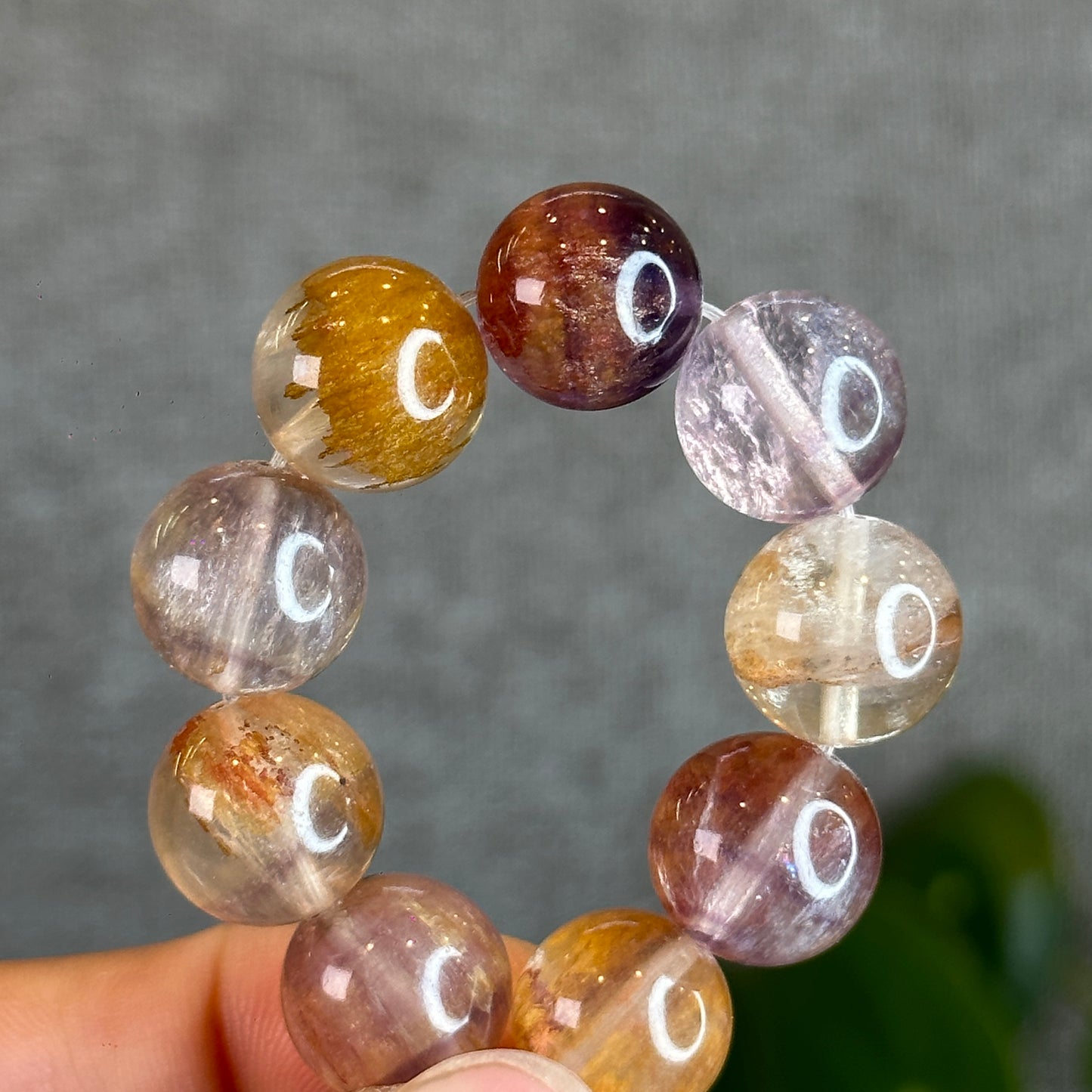 Natural Aura Fluorite Bracelet Size 12.5 mm
