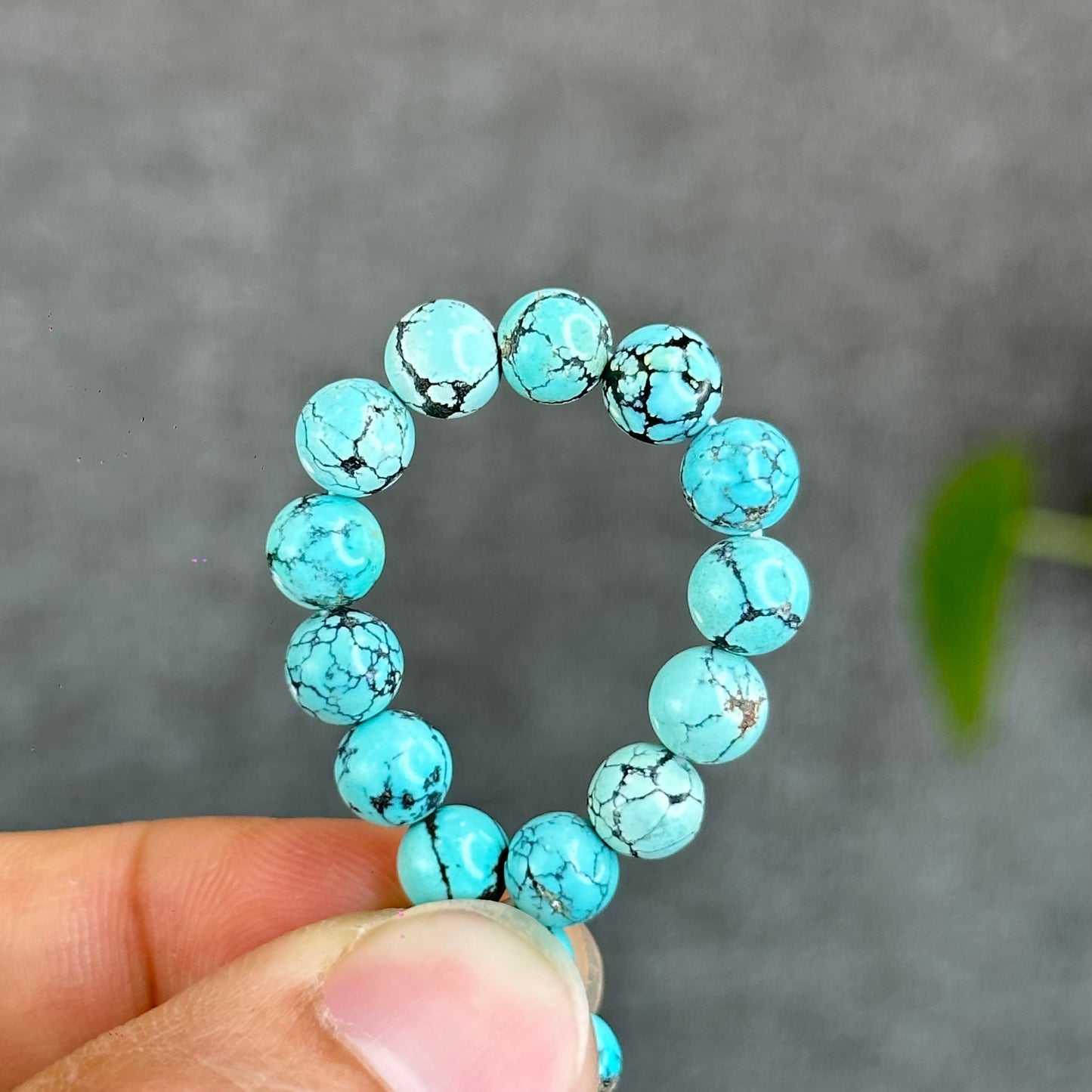Bracelet Turquoise Motif Marron Naturel Taille 6,3 mm