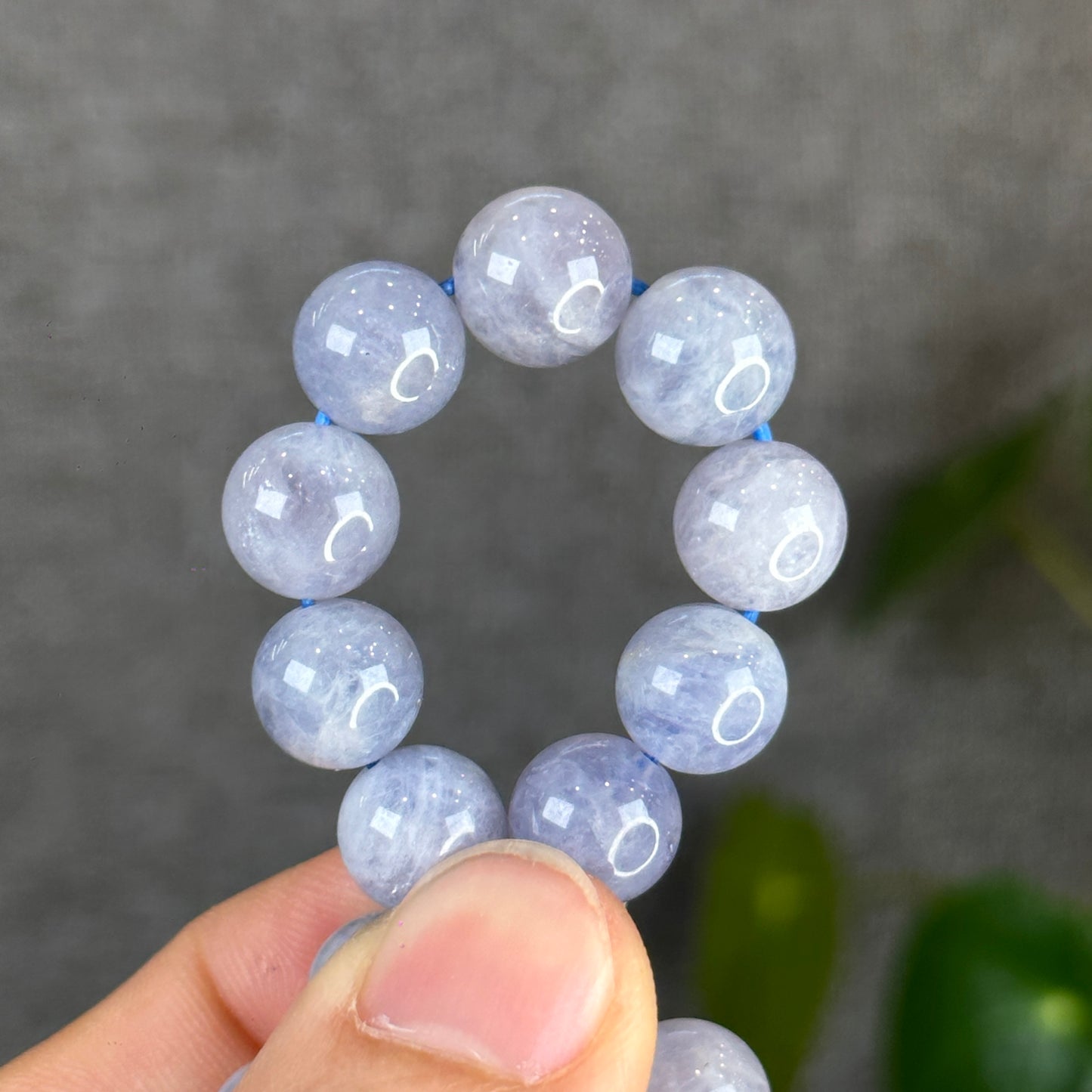 Natural Blue Rose Quartz Braclet Size 10 mm