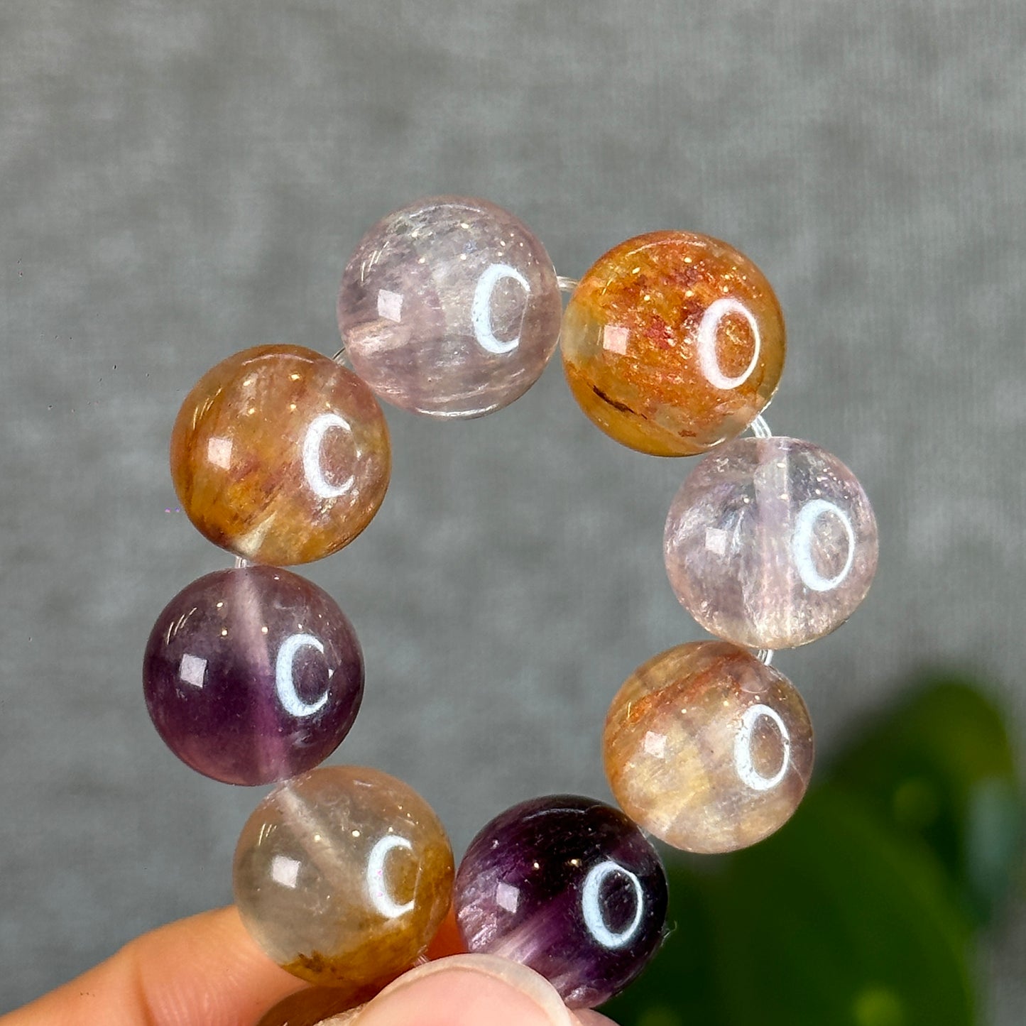 Natural Aura Fluorite Bracelet Size 12.5 mm