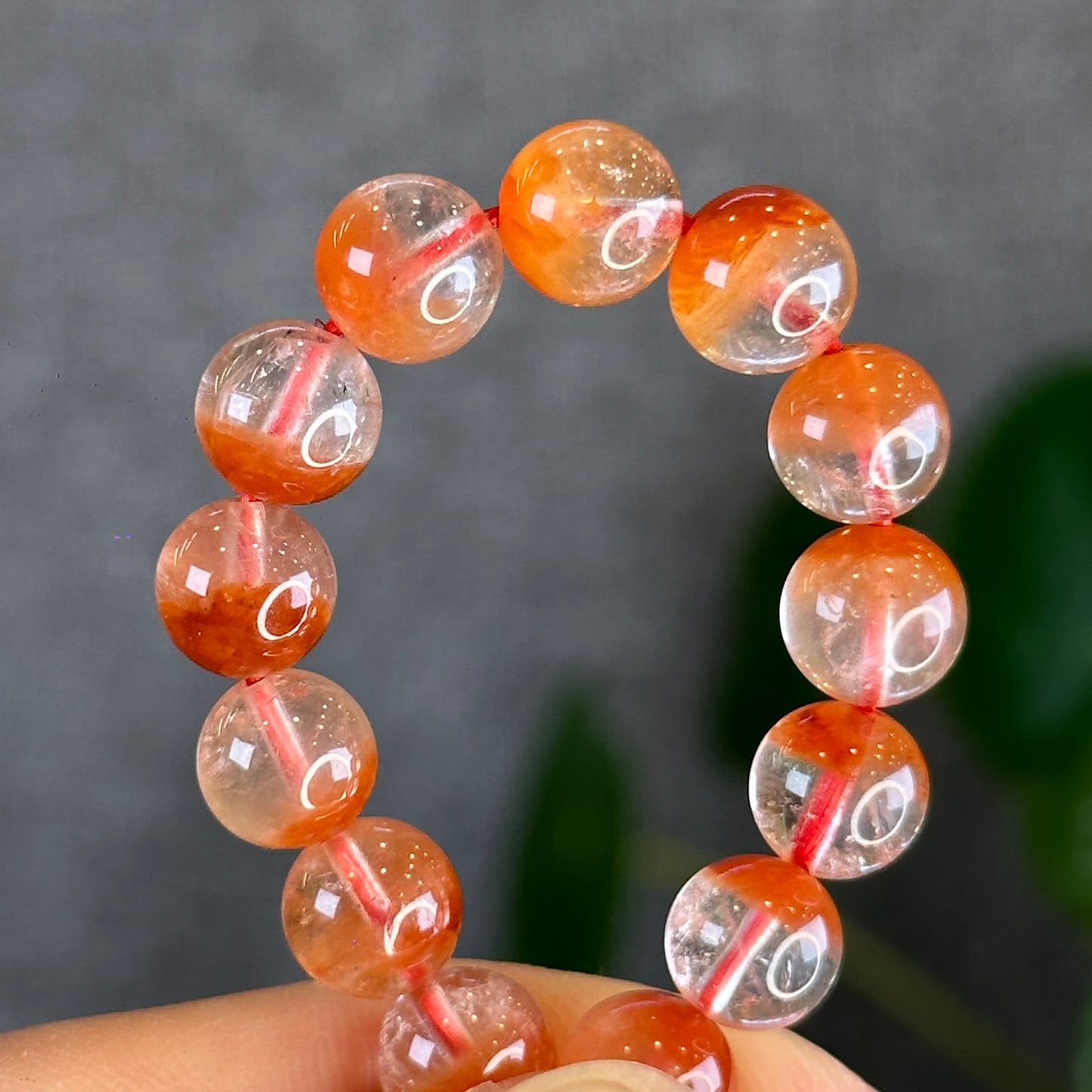 Natural Red Amphibole Bracelet Size 8.2 mm