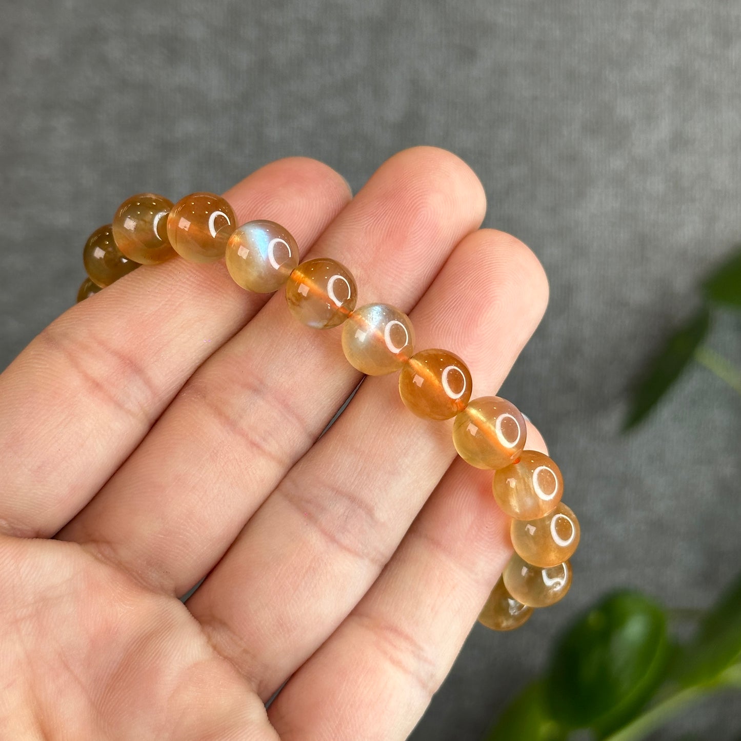 Natural Andesine Labradorite Bracelet High Quality Bracelet Size 9 mm