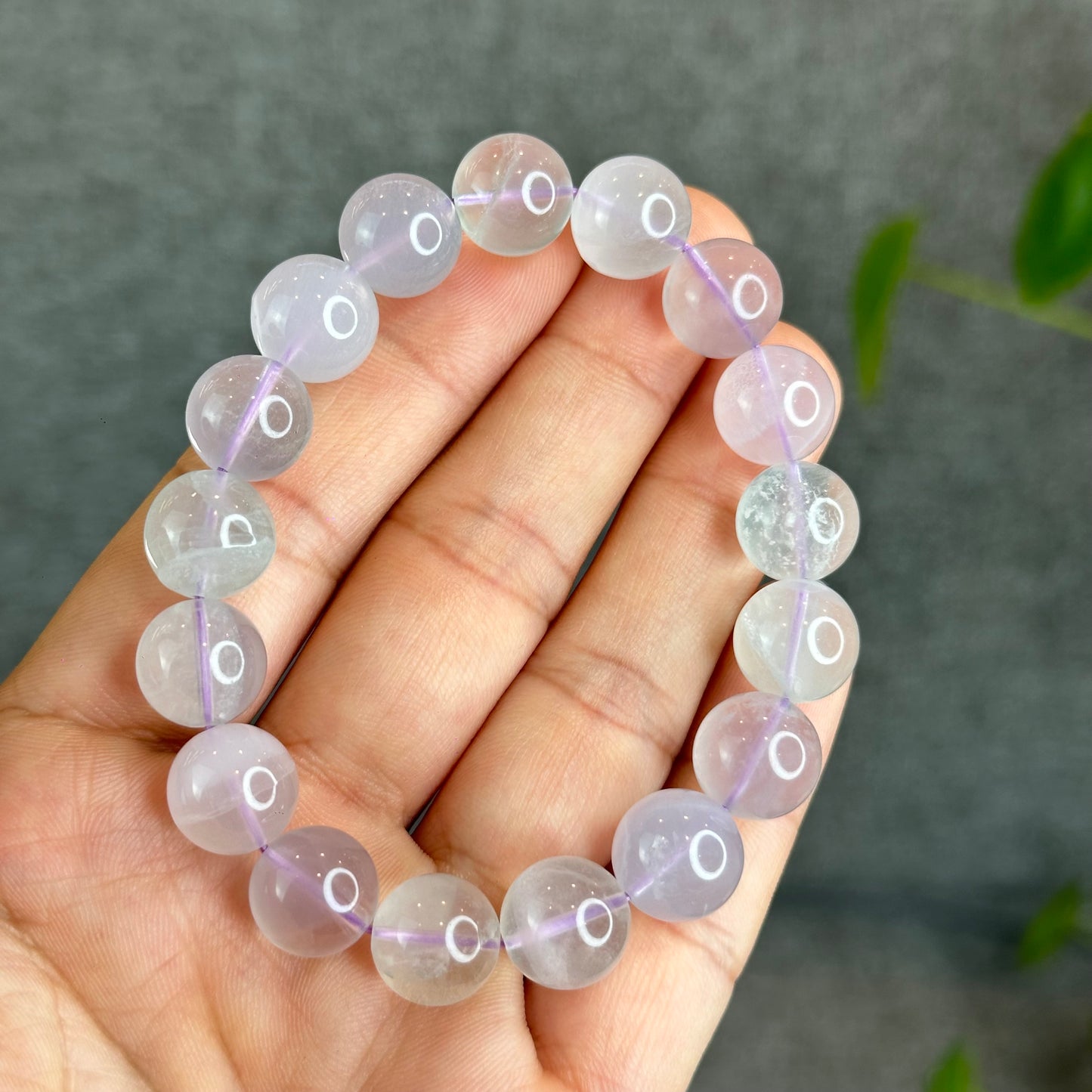 Natural Milky Fluorite Bracelet Size 11 mm