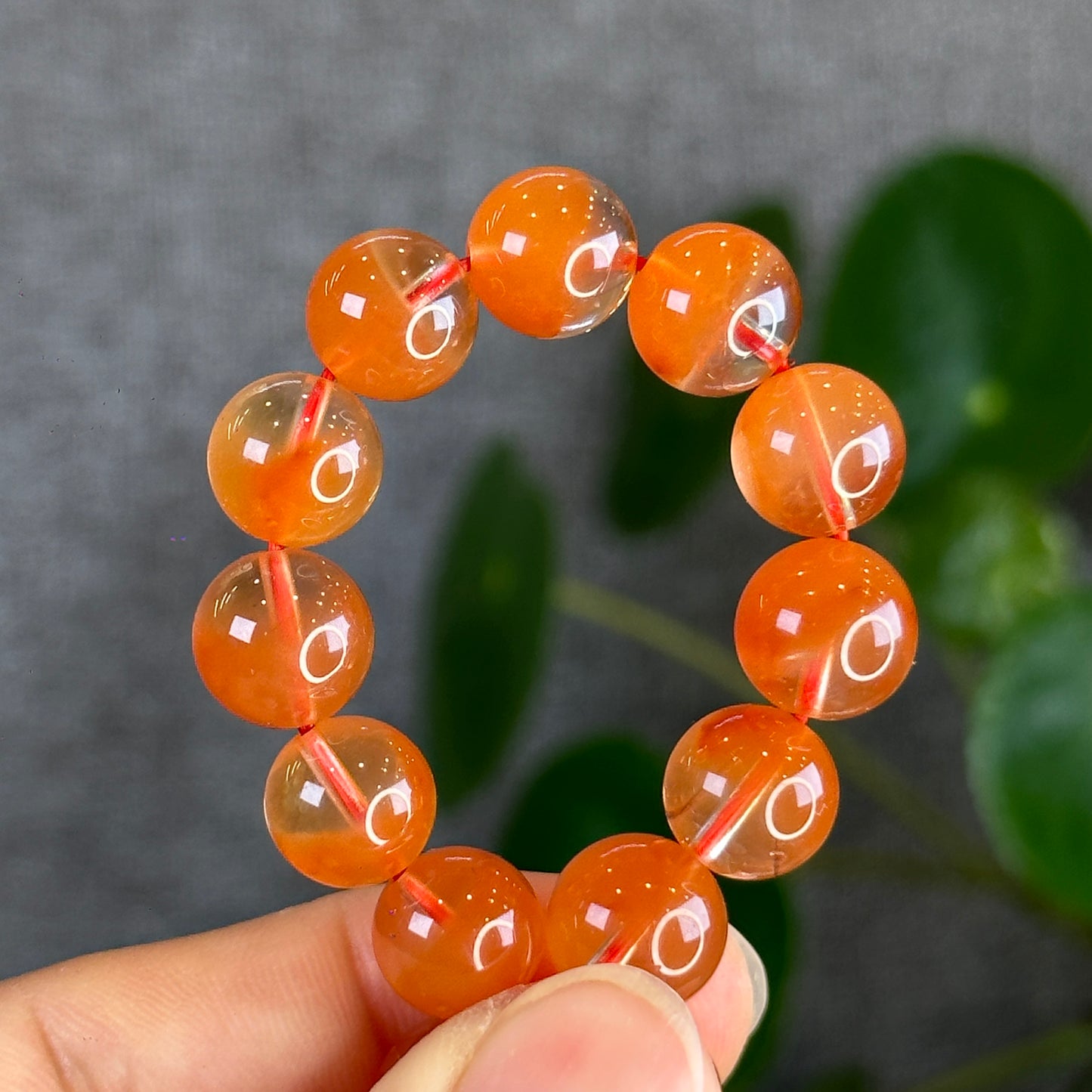 Natural Red Amphibole Bracelet Size 10.5 mm