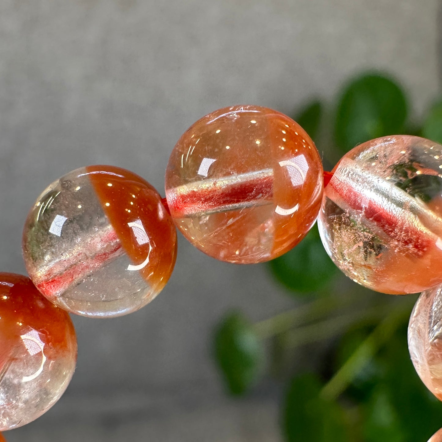 Natural Red Amphibole Bracelet Size 8.2 mm