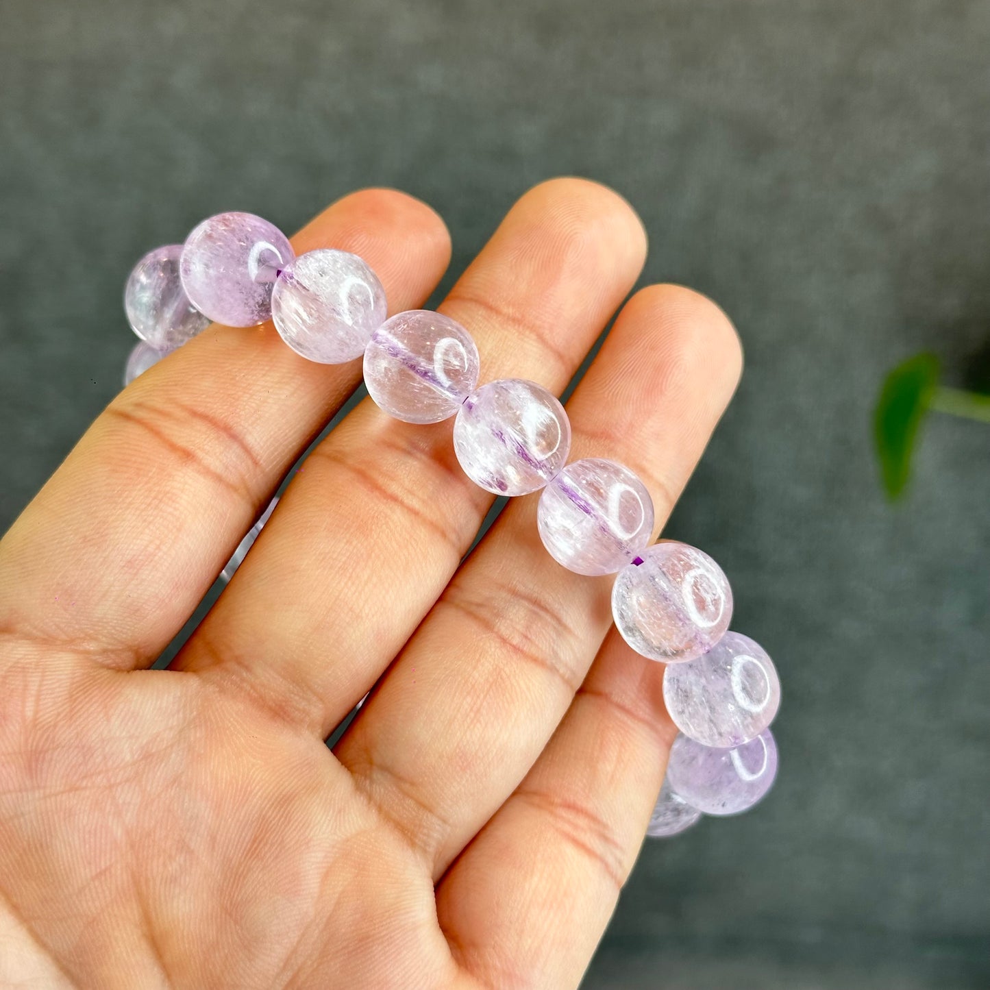 Kunzite Bracelet Size 12 mm with Gem Review Certificate
