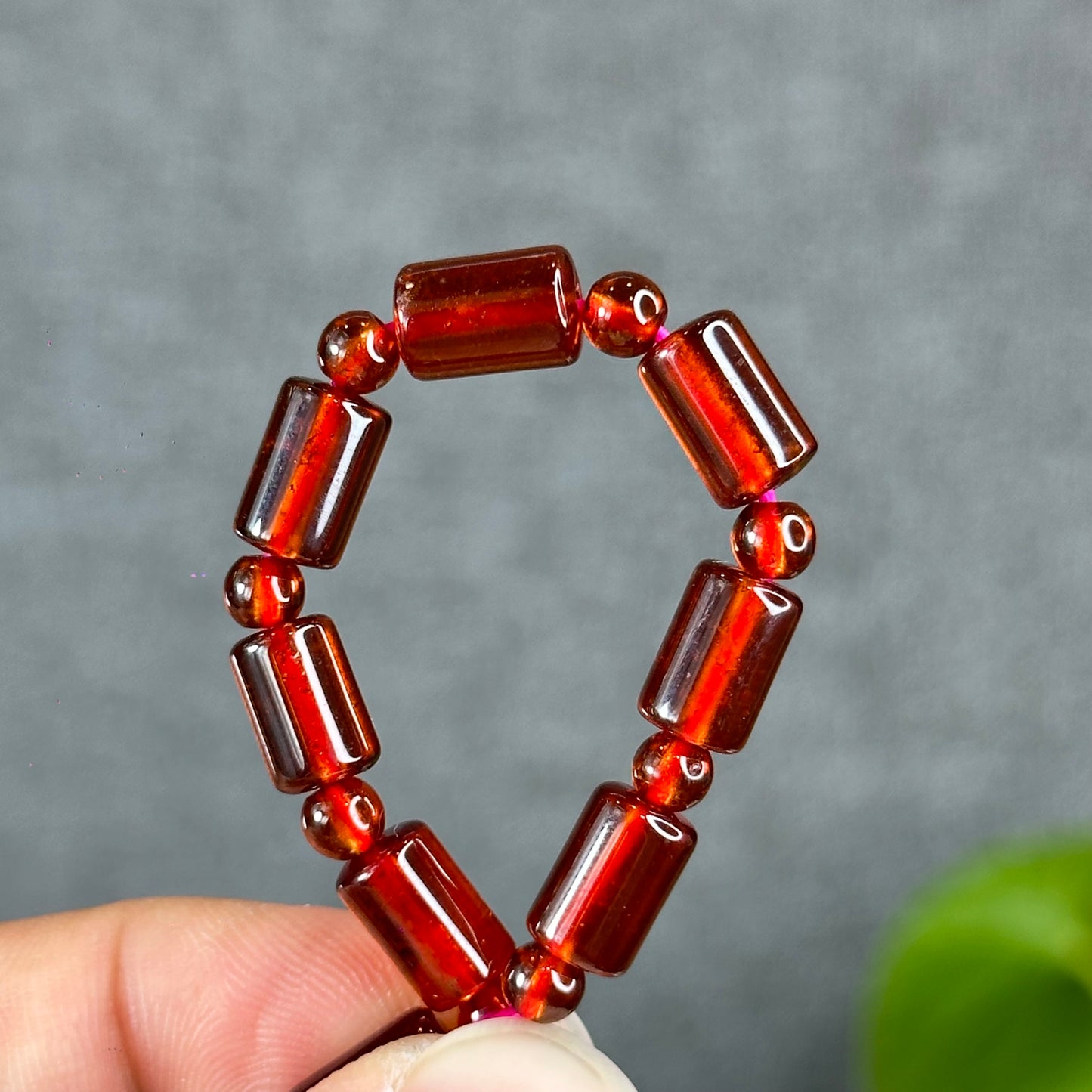 Natural Garnet Lu Thong Mix Bead Bracelet Size 6 mm