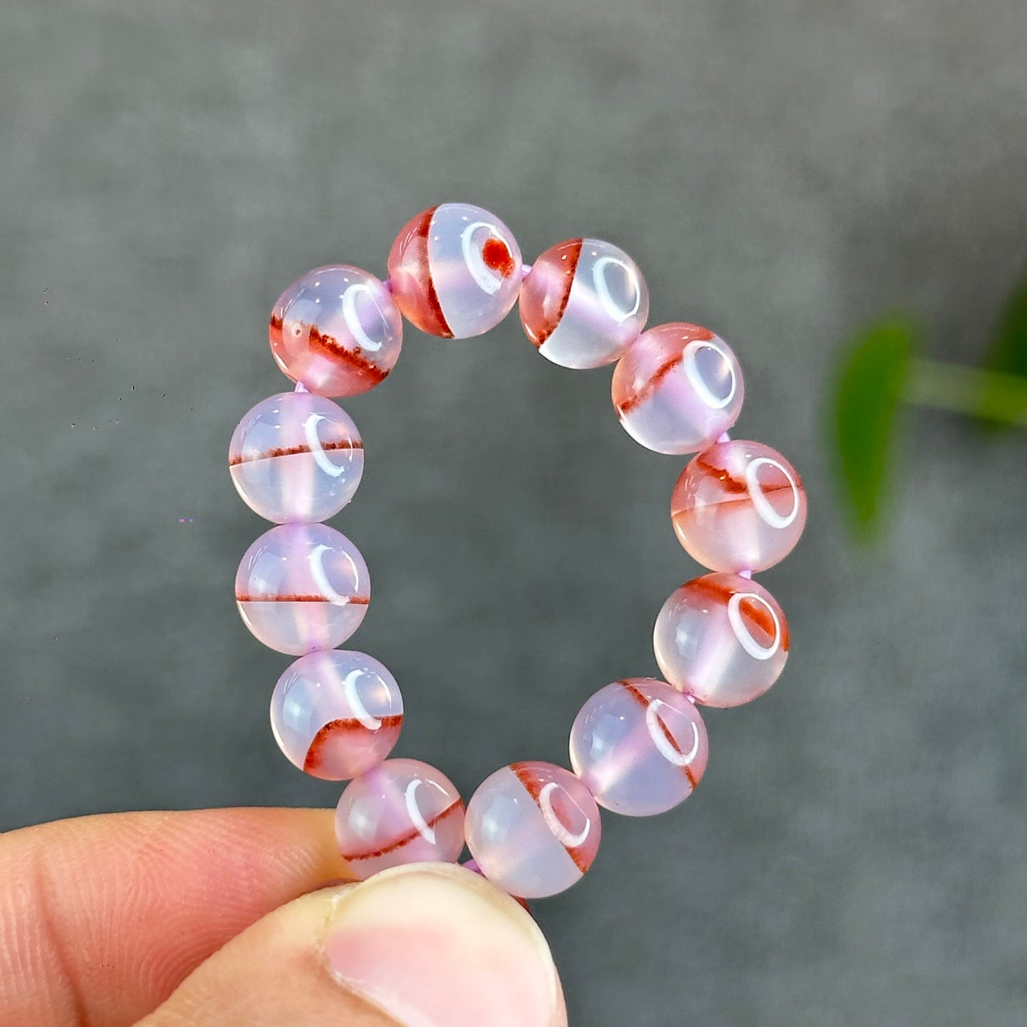 Natural Cinnabar Agate Bracelet Size 8 mm