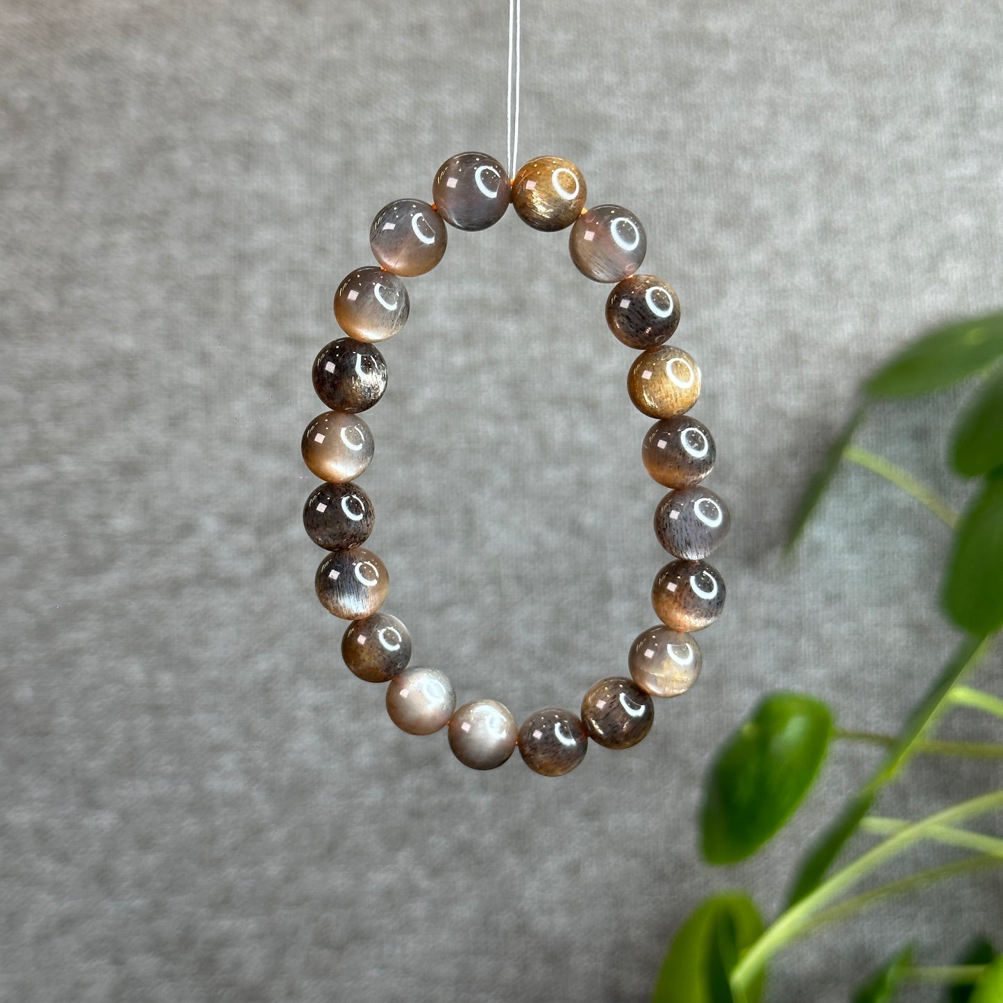 Natural Golden Skeletal Sunstone Bracelet Size 9.8 mm
