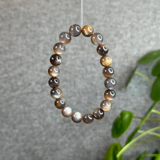 Natural Golden Skeletal Sunstone Bracelet Size 9.8 mm