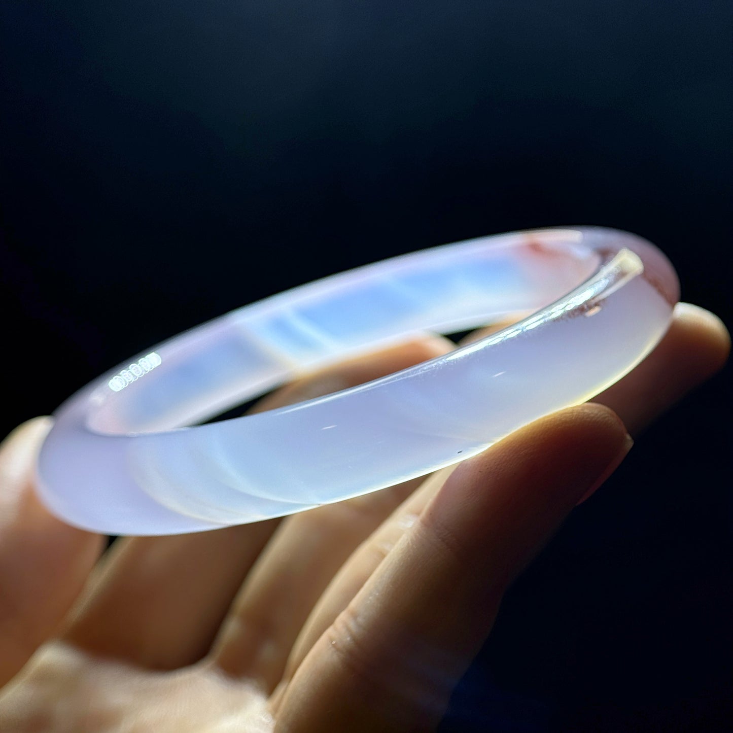 Natural Cinnibar Agate Bangle Leaf Style Size 62 mm