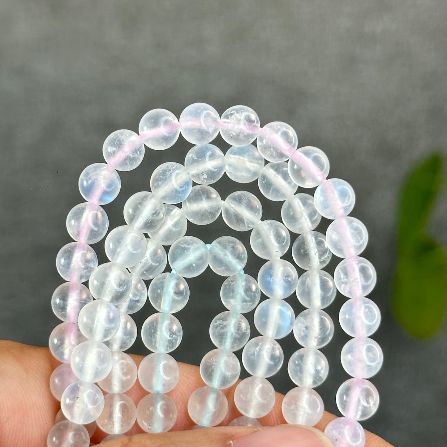 Natural Blue Moonstone Bracelet Size 6 mm