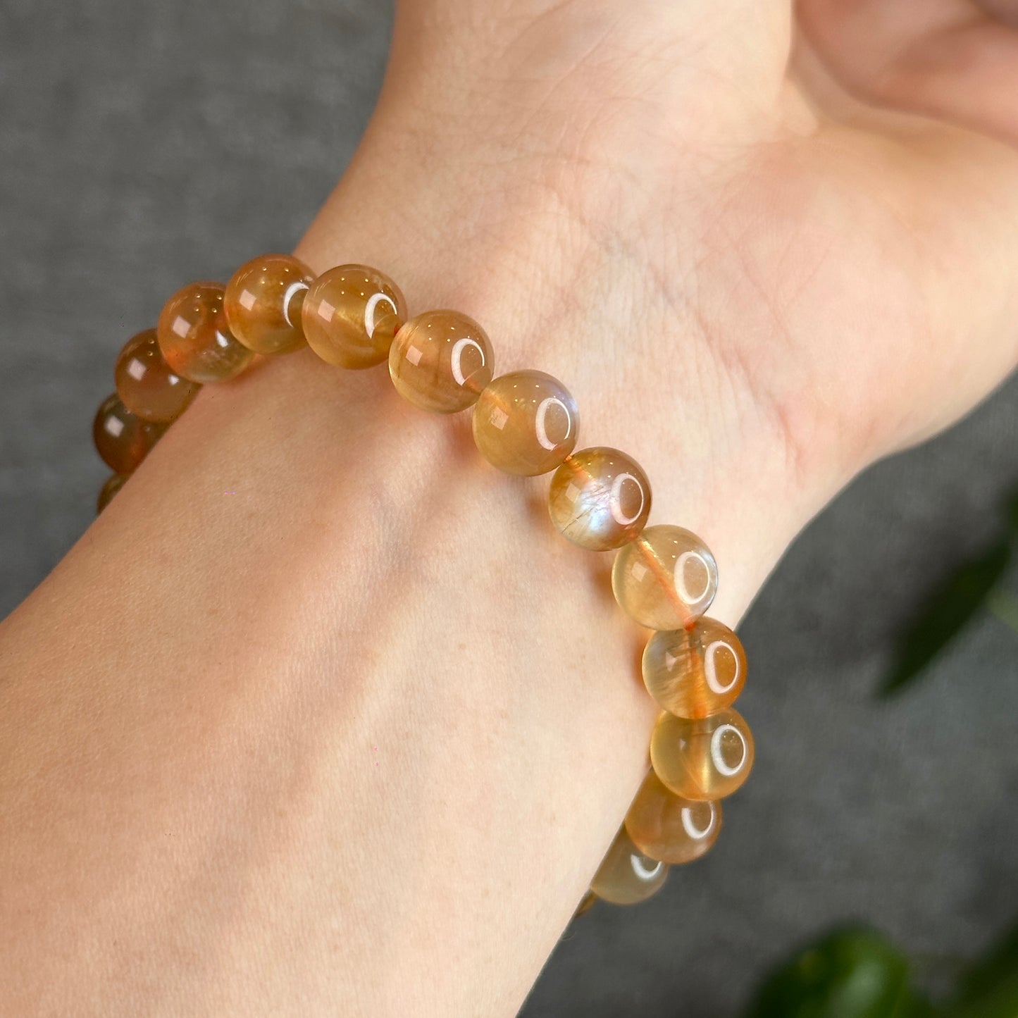 Natural Andesine Labradorite Bracelet High Quality Bracelet Size 9 mm