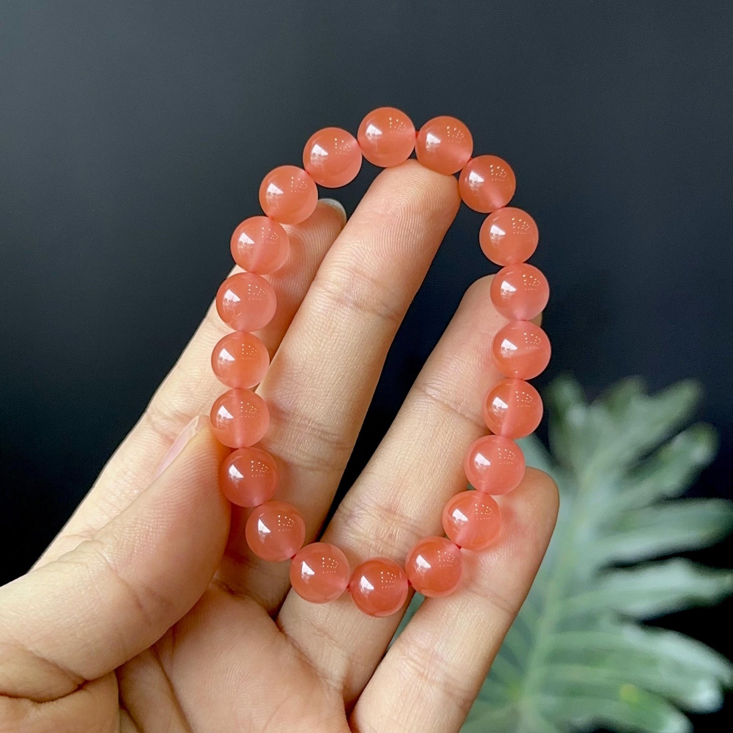 Natural Nan Hong Agate Bracelet Size 9 mm