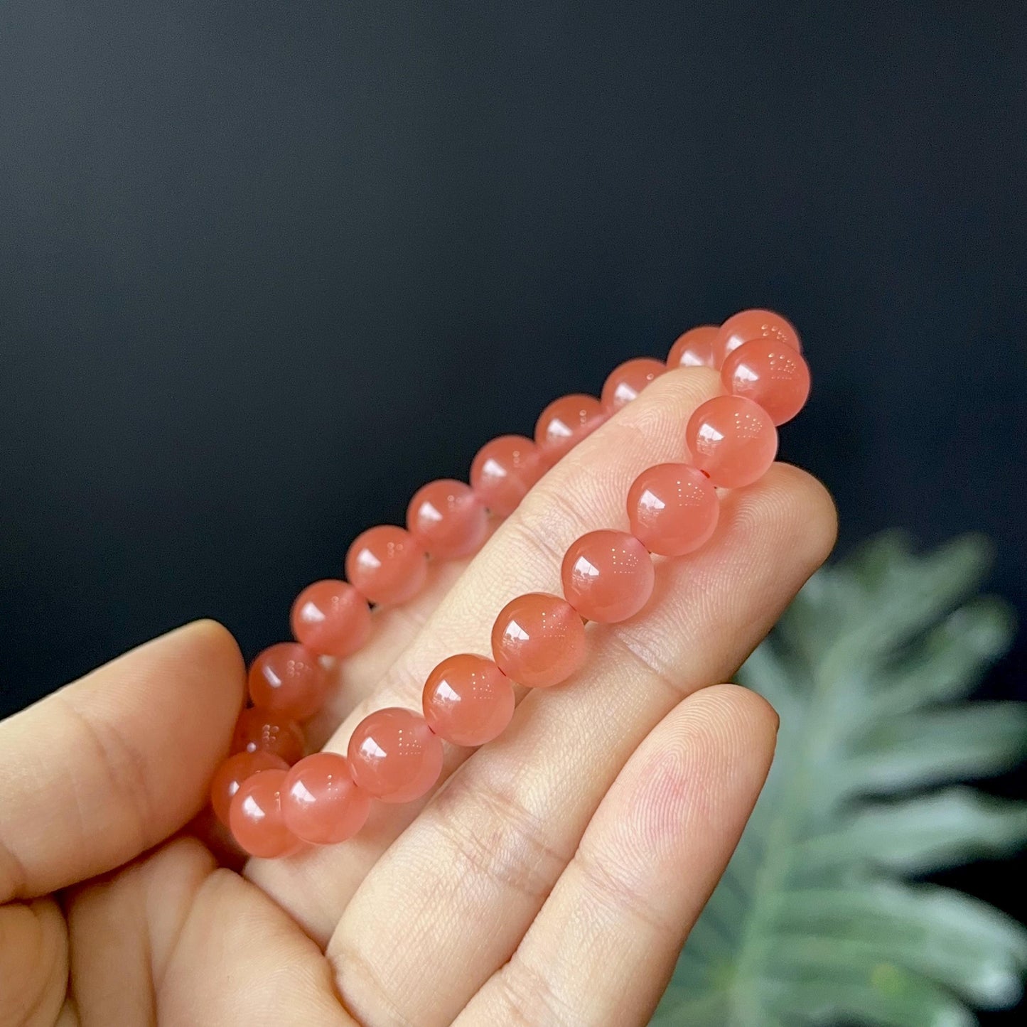 Natural Nan Hong Agate Bracelet Size 9 mm