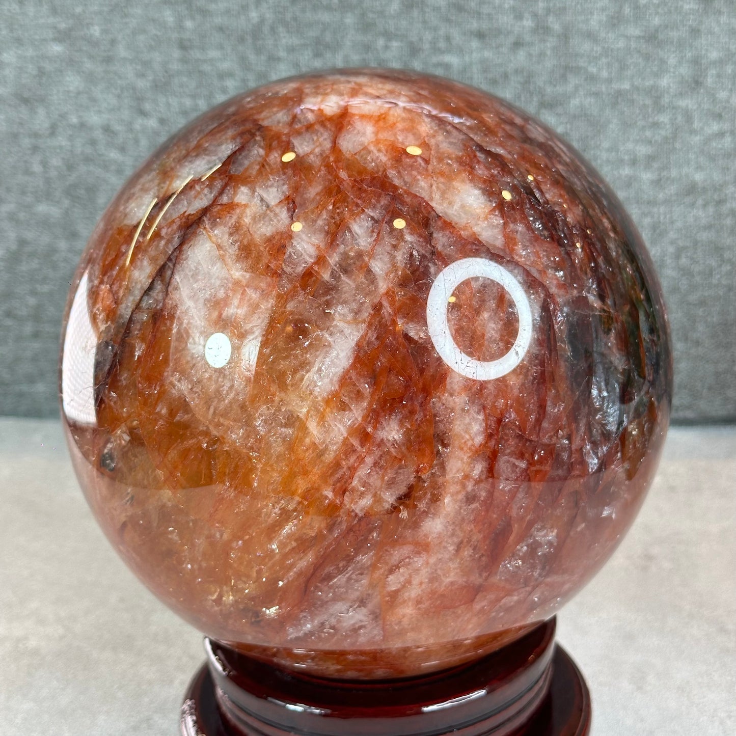 Natural Fire Quartz Sphere