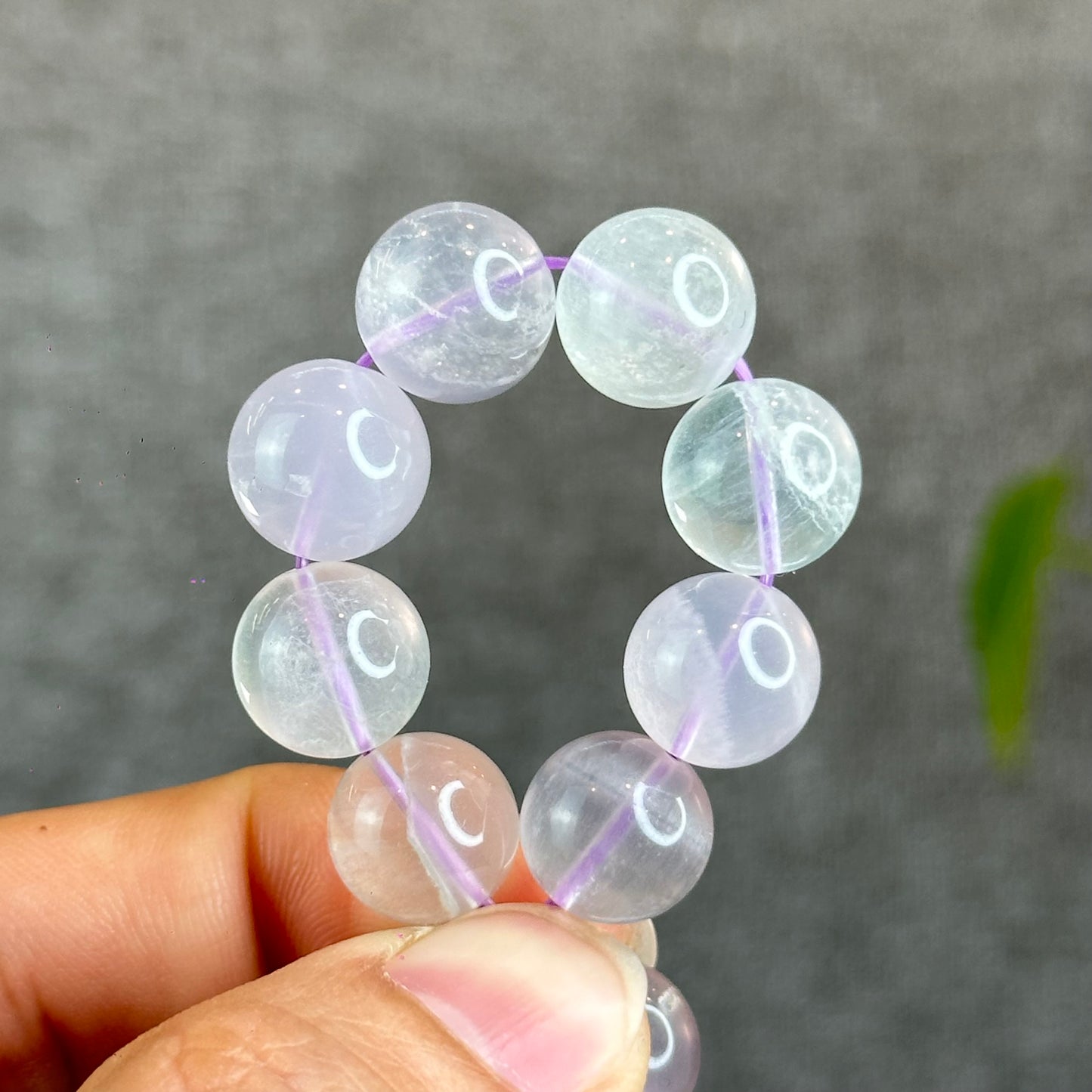 Natural Milky Fluorite Bracelet Size 11 mm