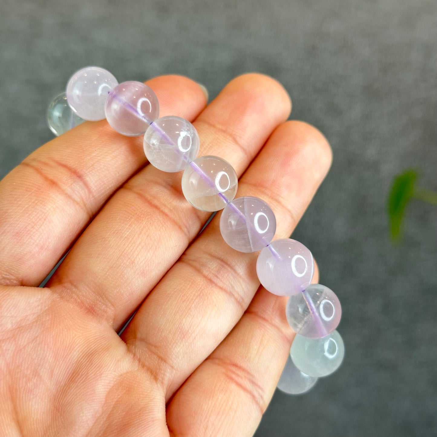 Natural Milky Fluorite Bracelet Size 11 mm