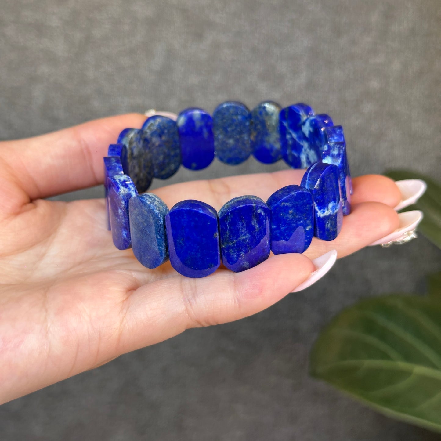 Square Natural Lapis Lazuli Bracelet Size 19 mm