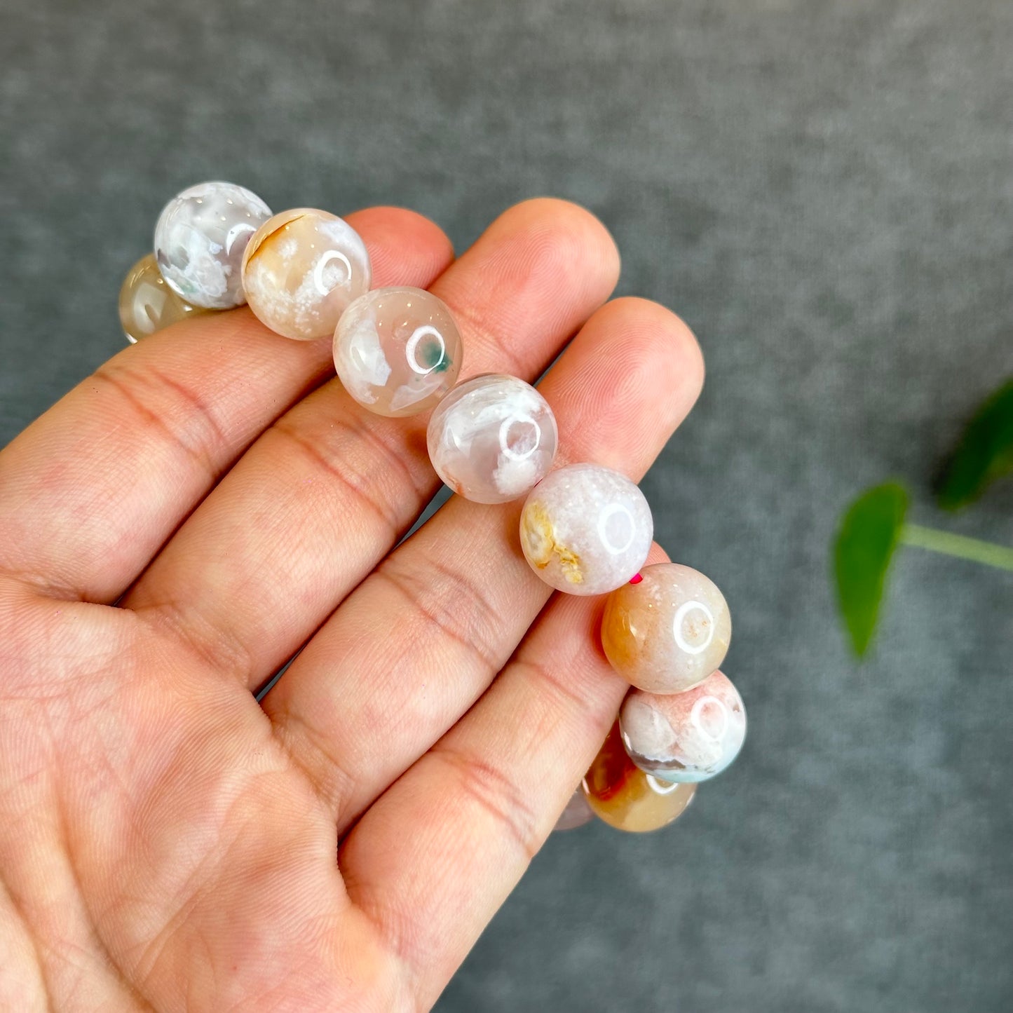 Bracelet Agate Florale Taille 14,5 mm