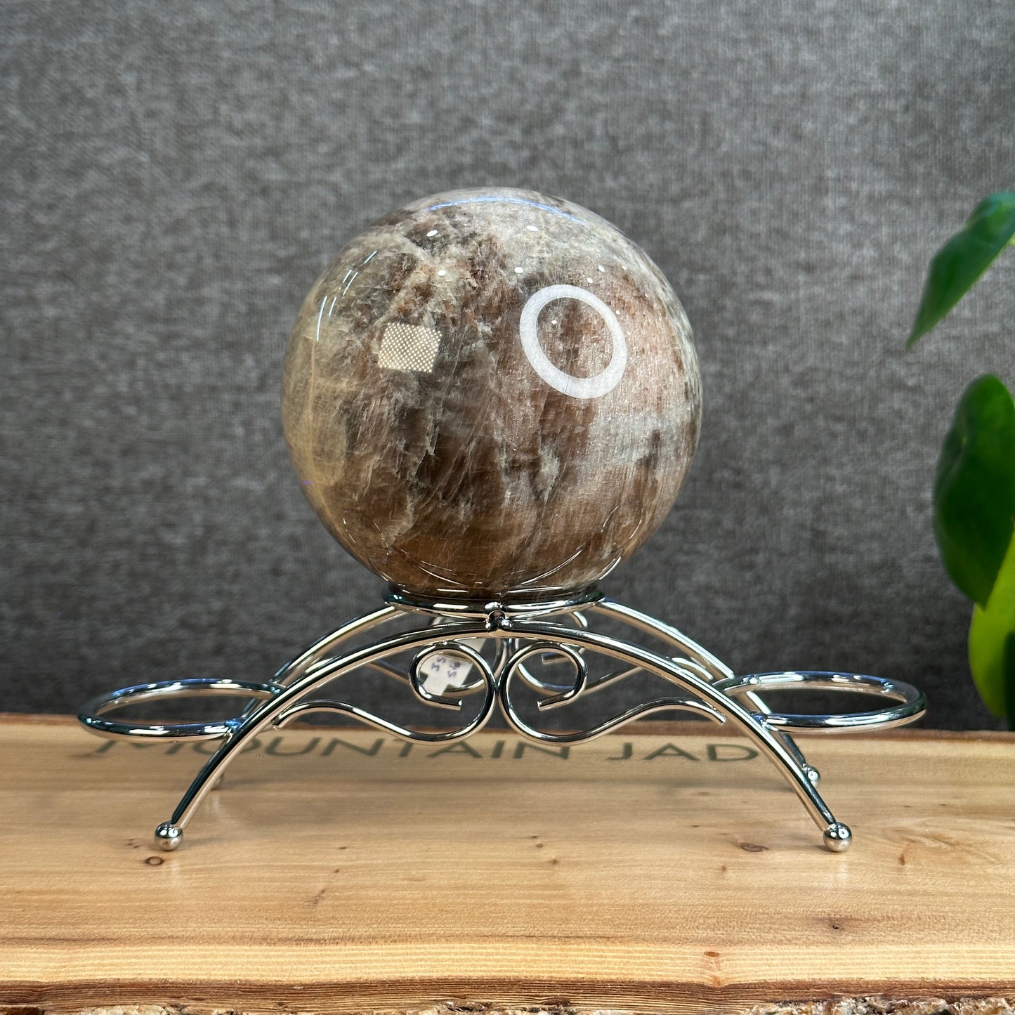 Natural Brown Moonstone and Sunstone Sphere